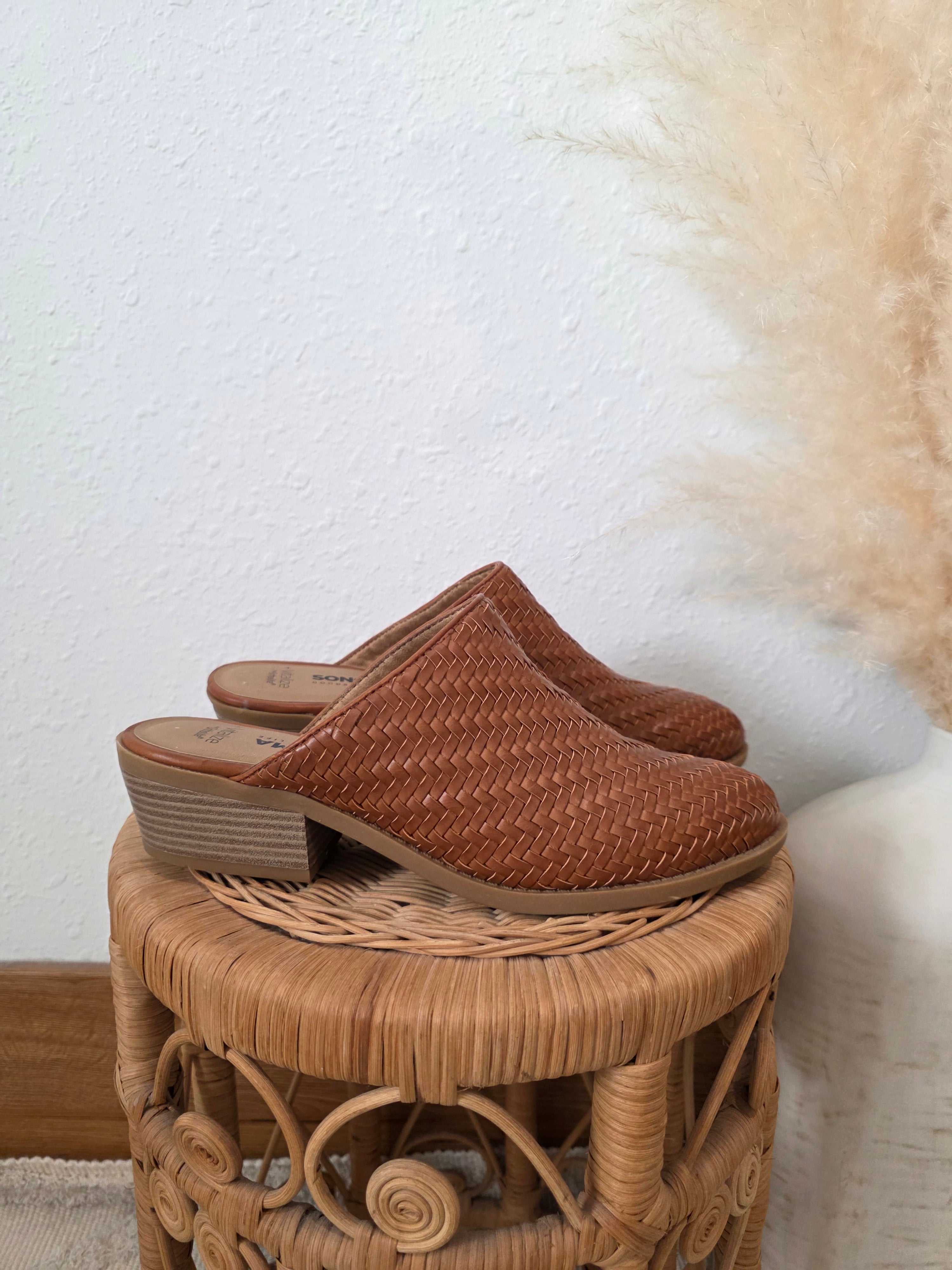 Brown Woven Mules (9.5)