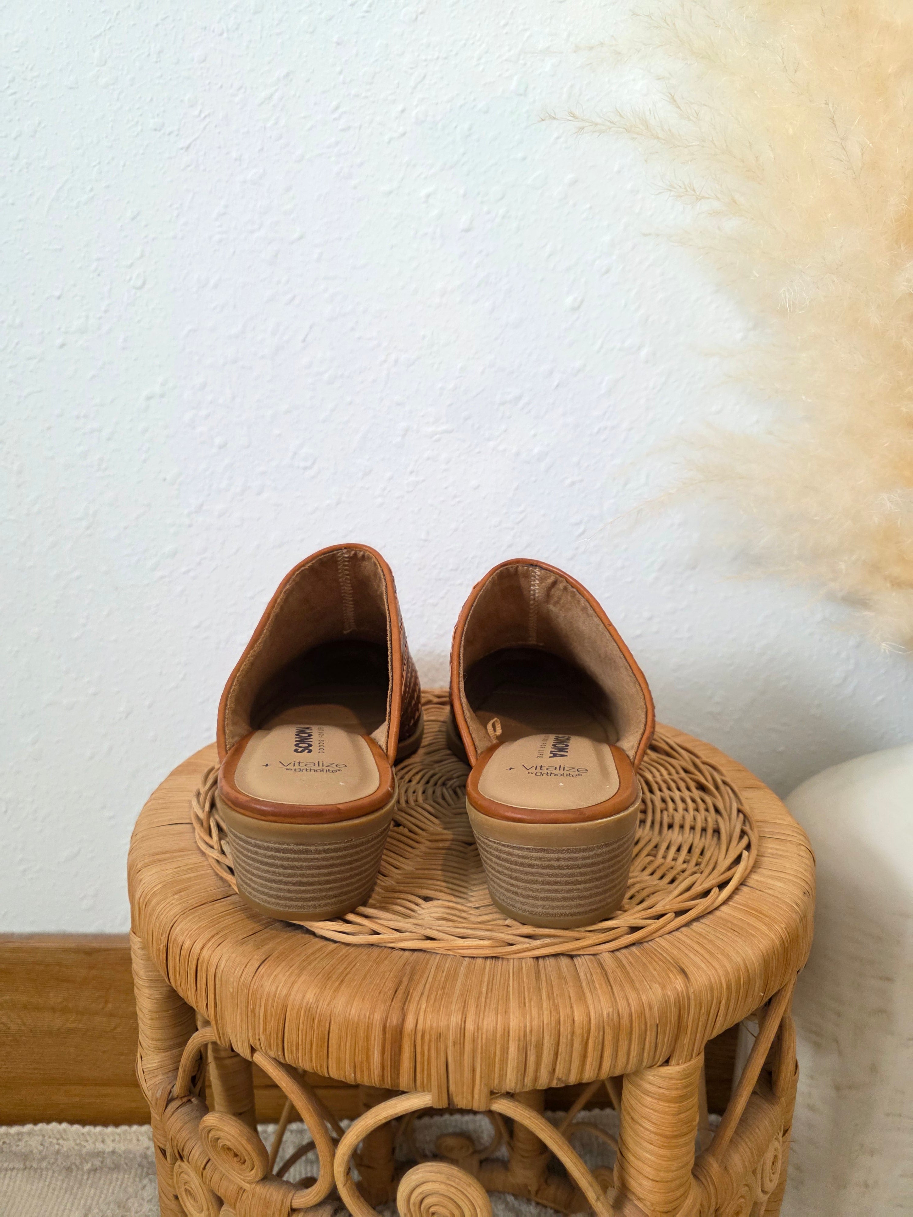Brown Woven Mules (9.5)