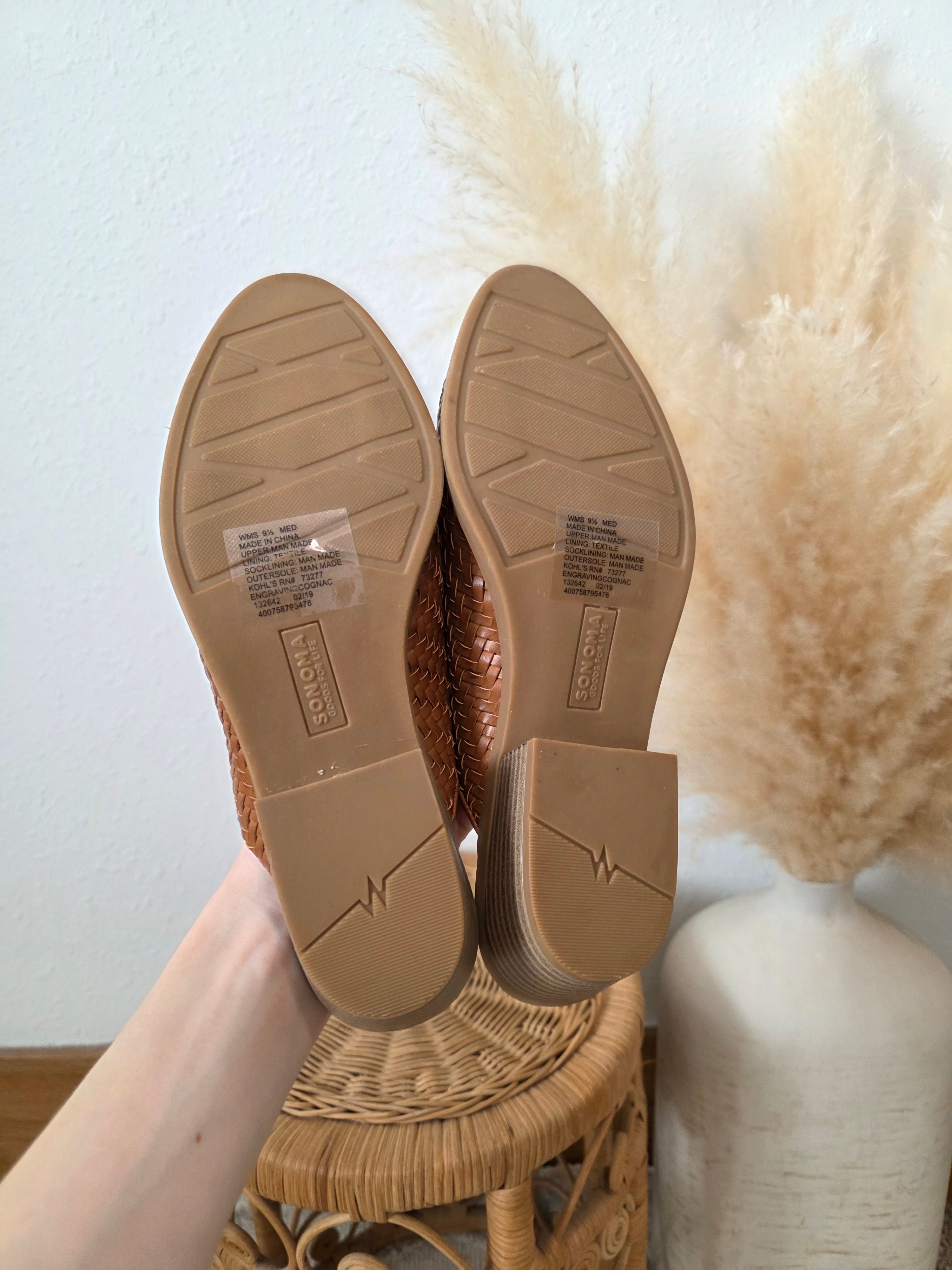 Brown Woven Mules (9.5)