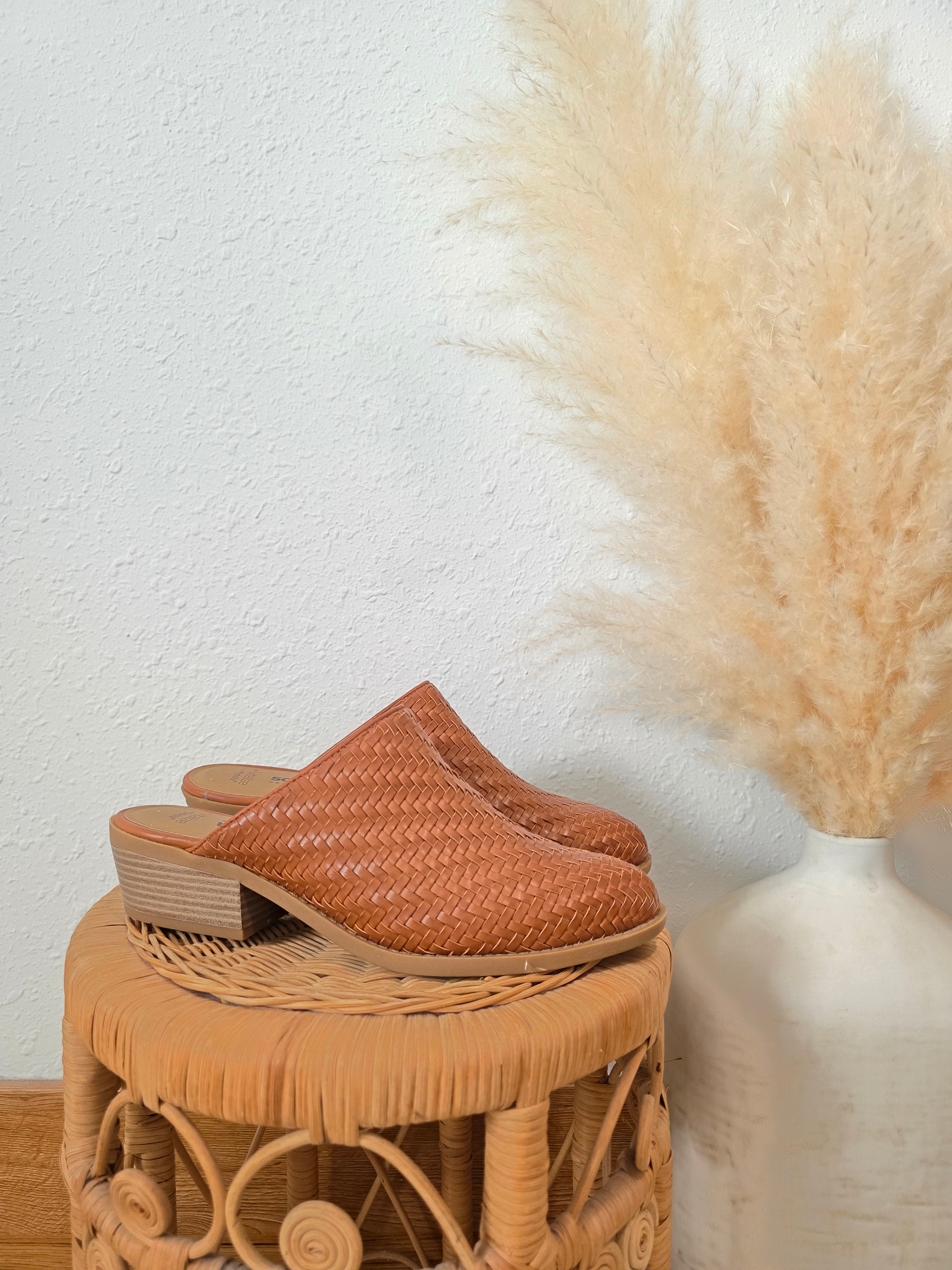 Brown Woven Mules (9.5)