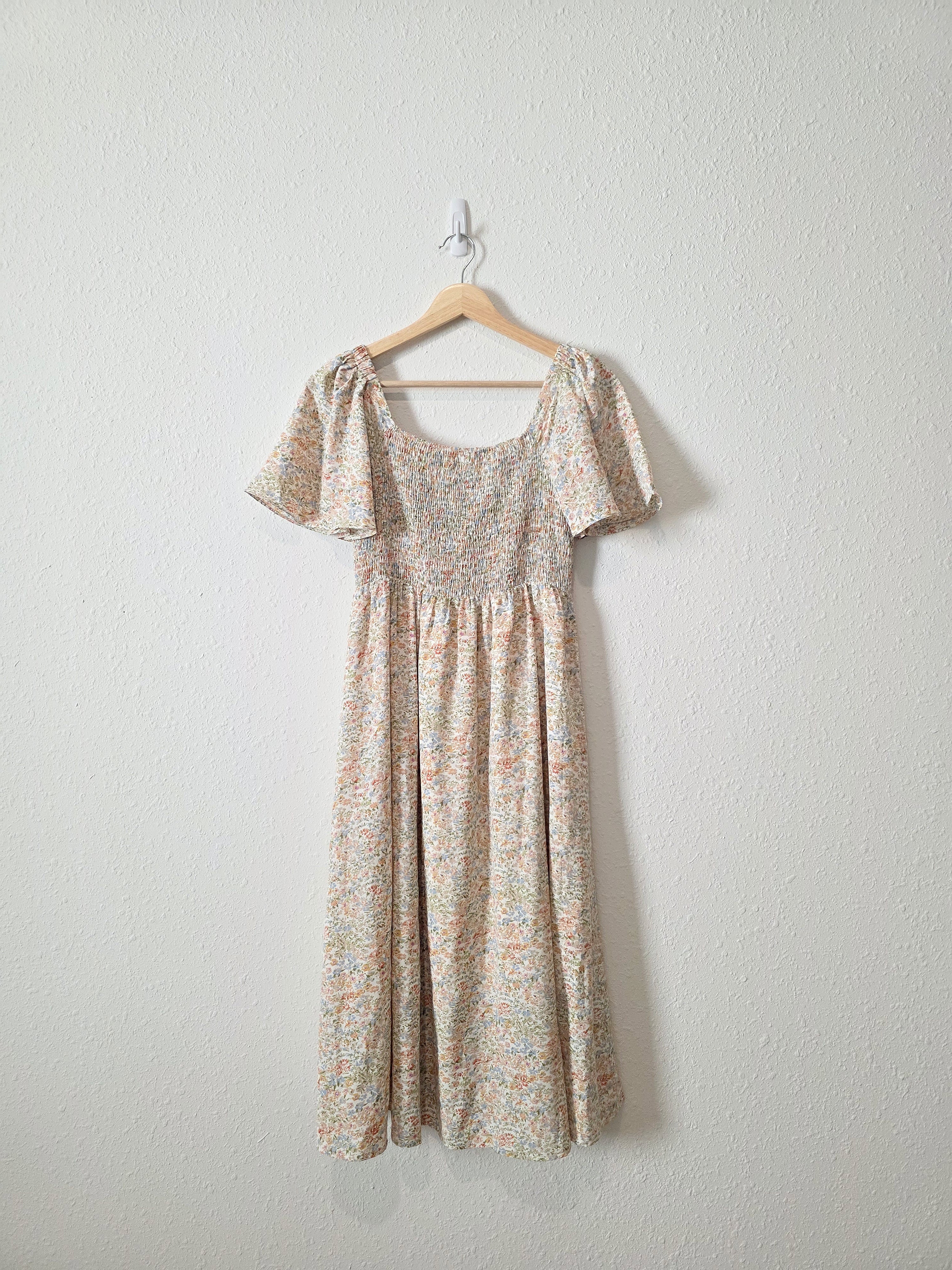Colorful Floral Midi Dress (S)