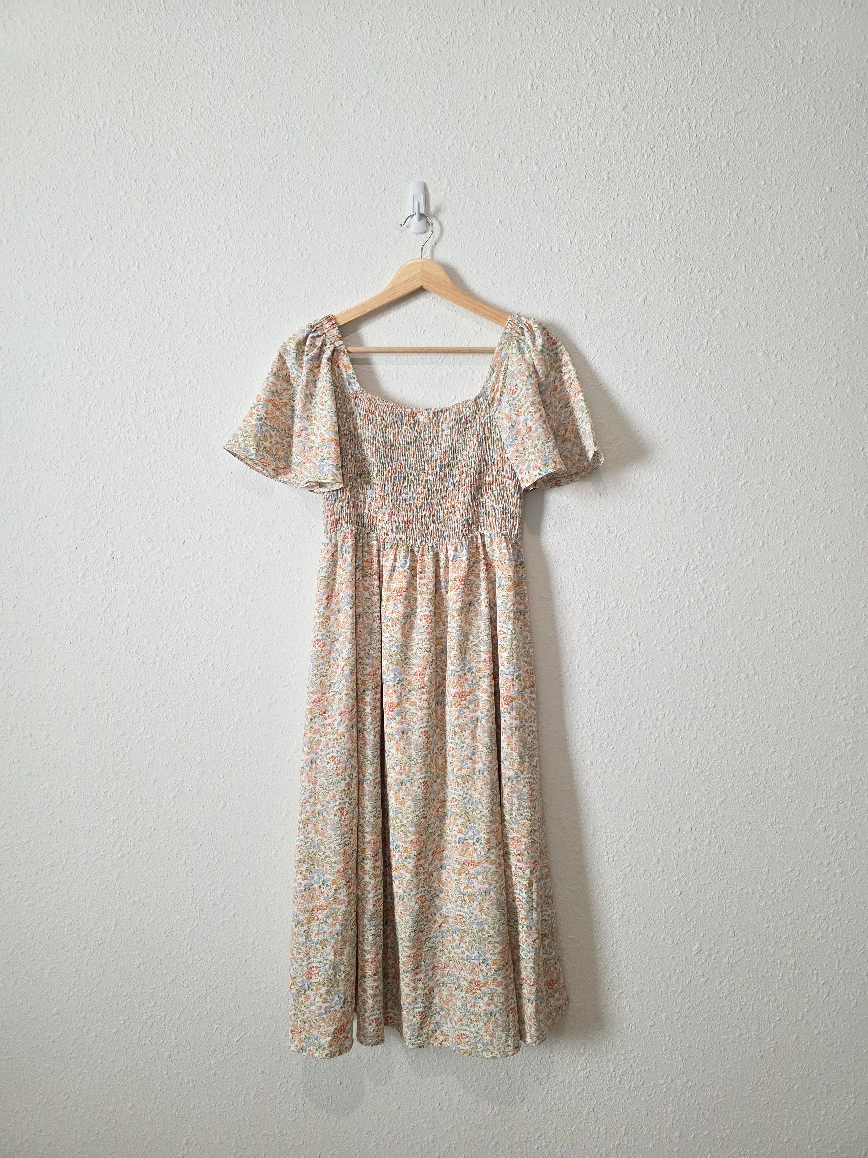 Colorful Floral Midi Dress (S)