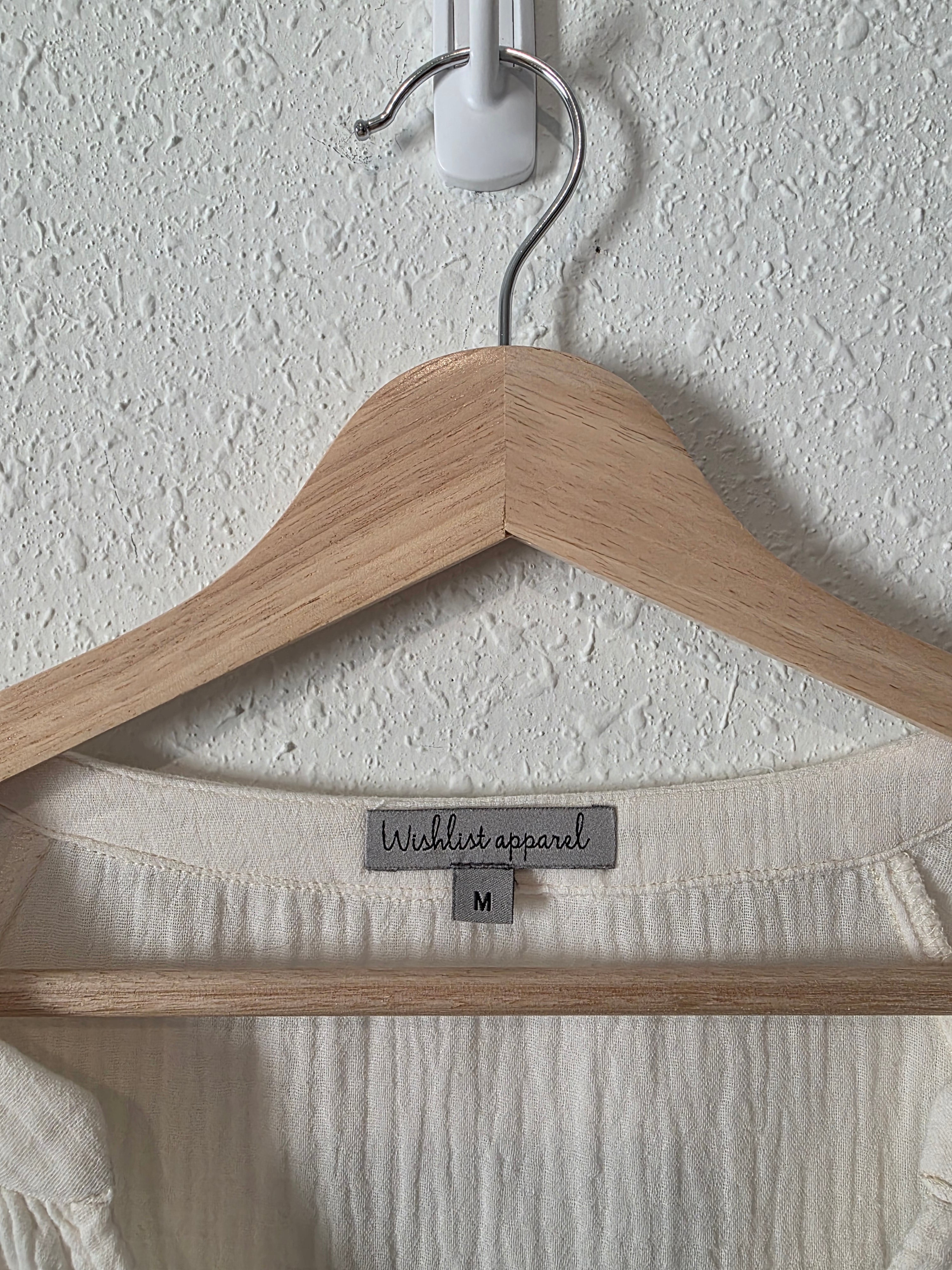 Cotton Gauze Puff Sleeve Top (M)