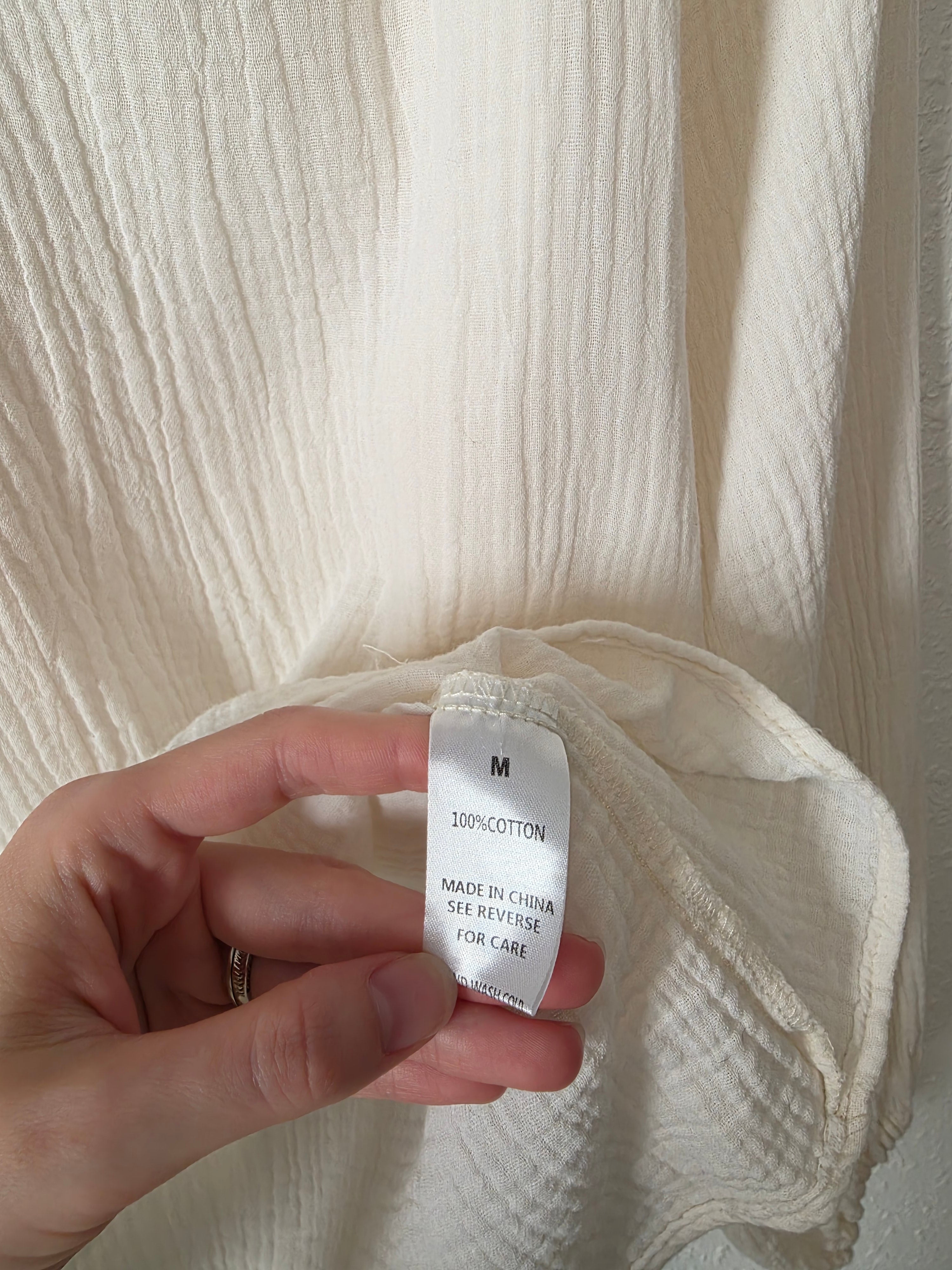 Cotton Gauze Puff Sleeve Top (M)