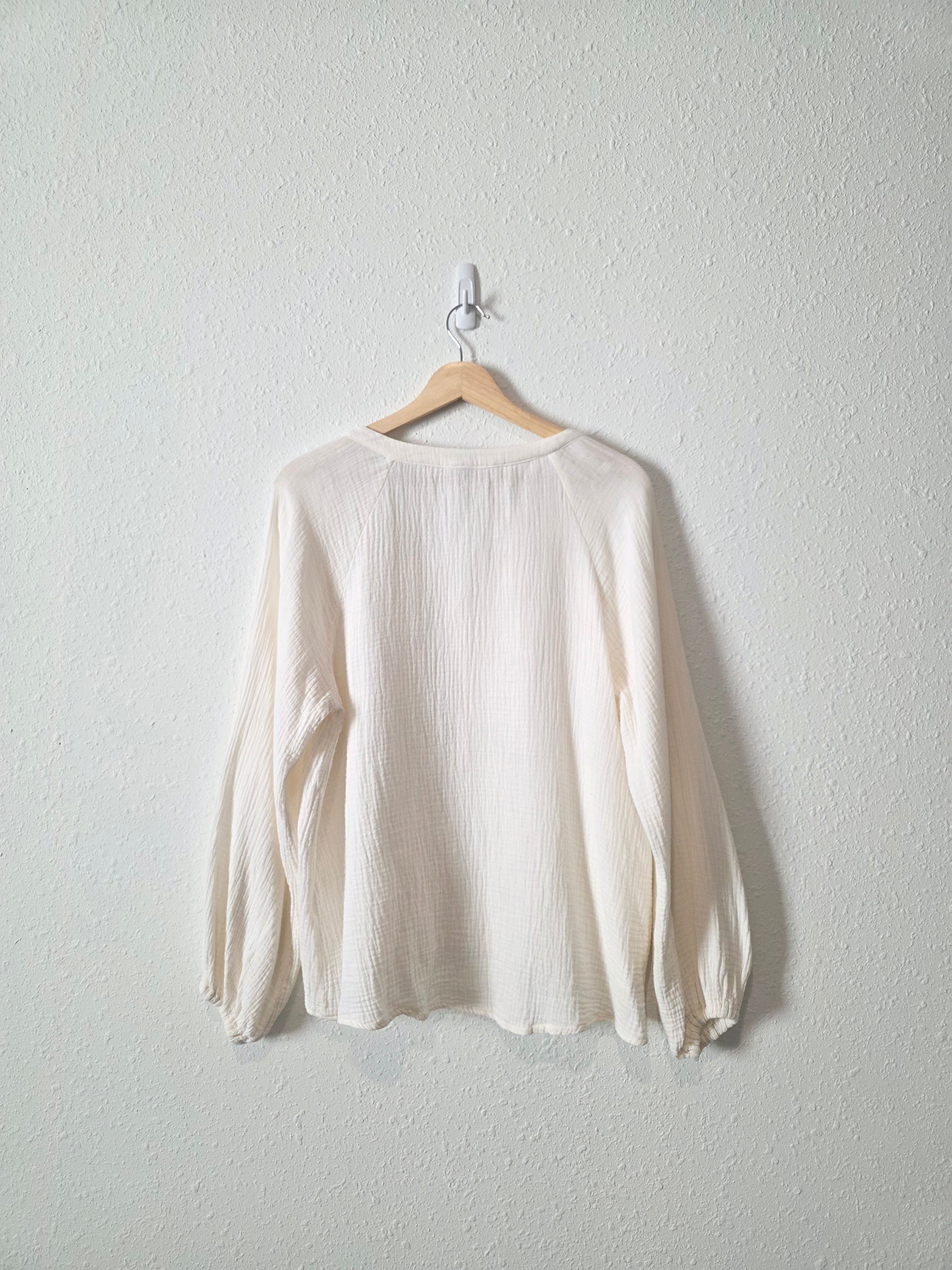 Cotton Gauze Puff Sleeve Top (M)