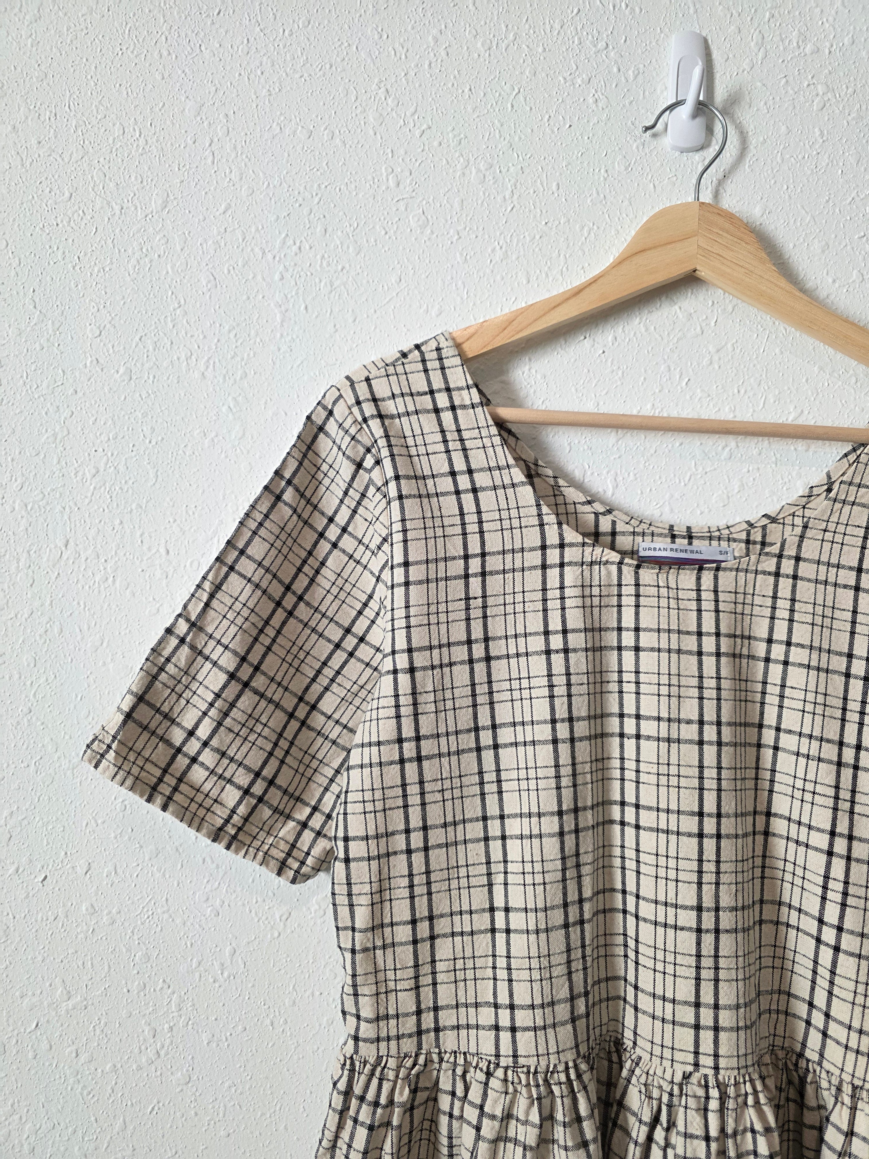 Plaid Babydoll Mini Dress (S)