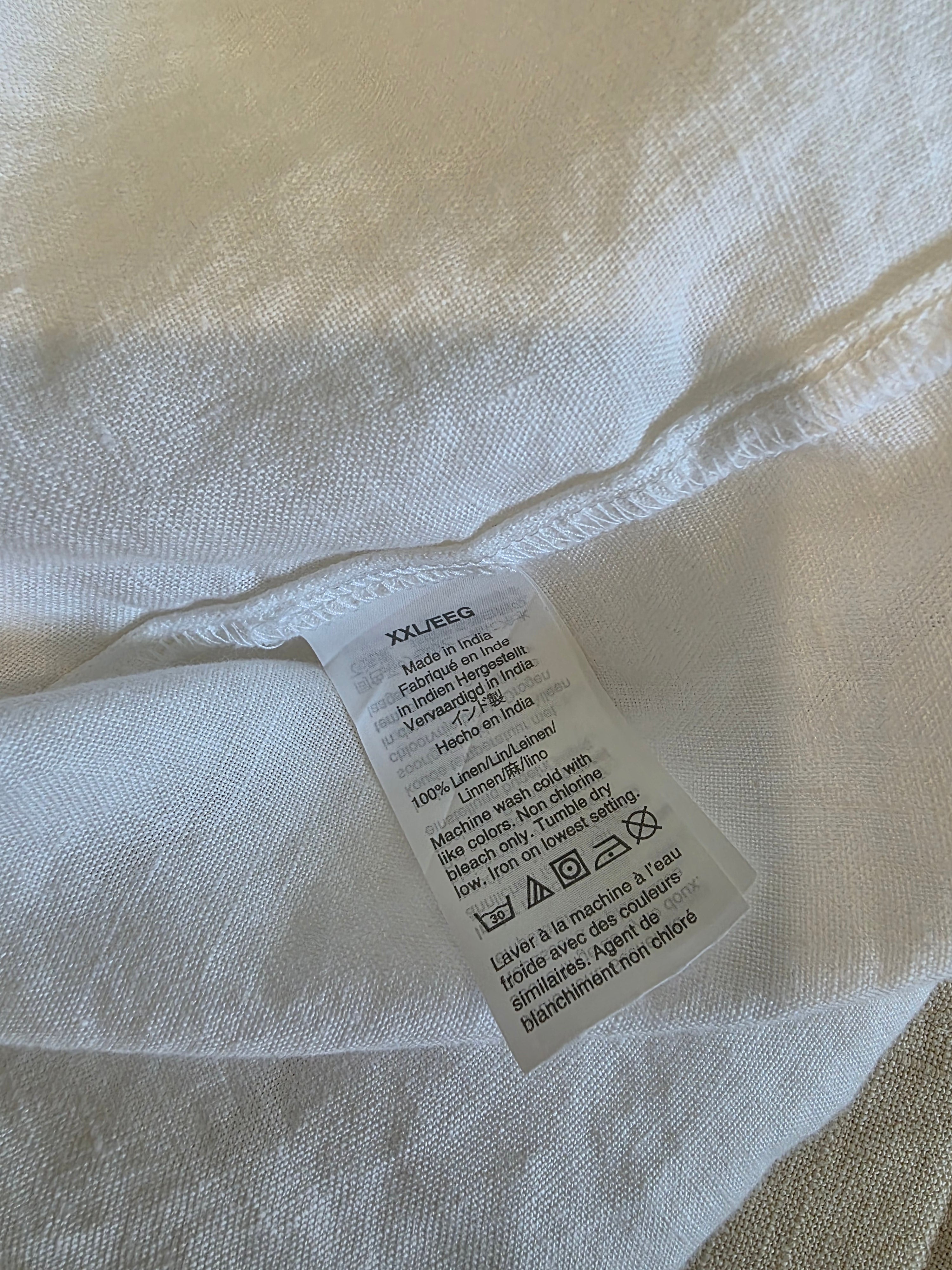 J.Crew White Linen V Neck (XXL)