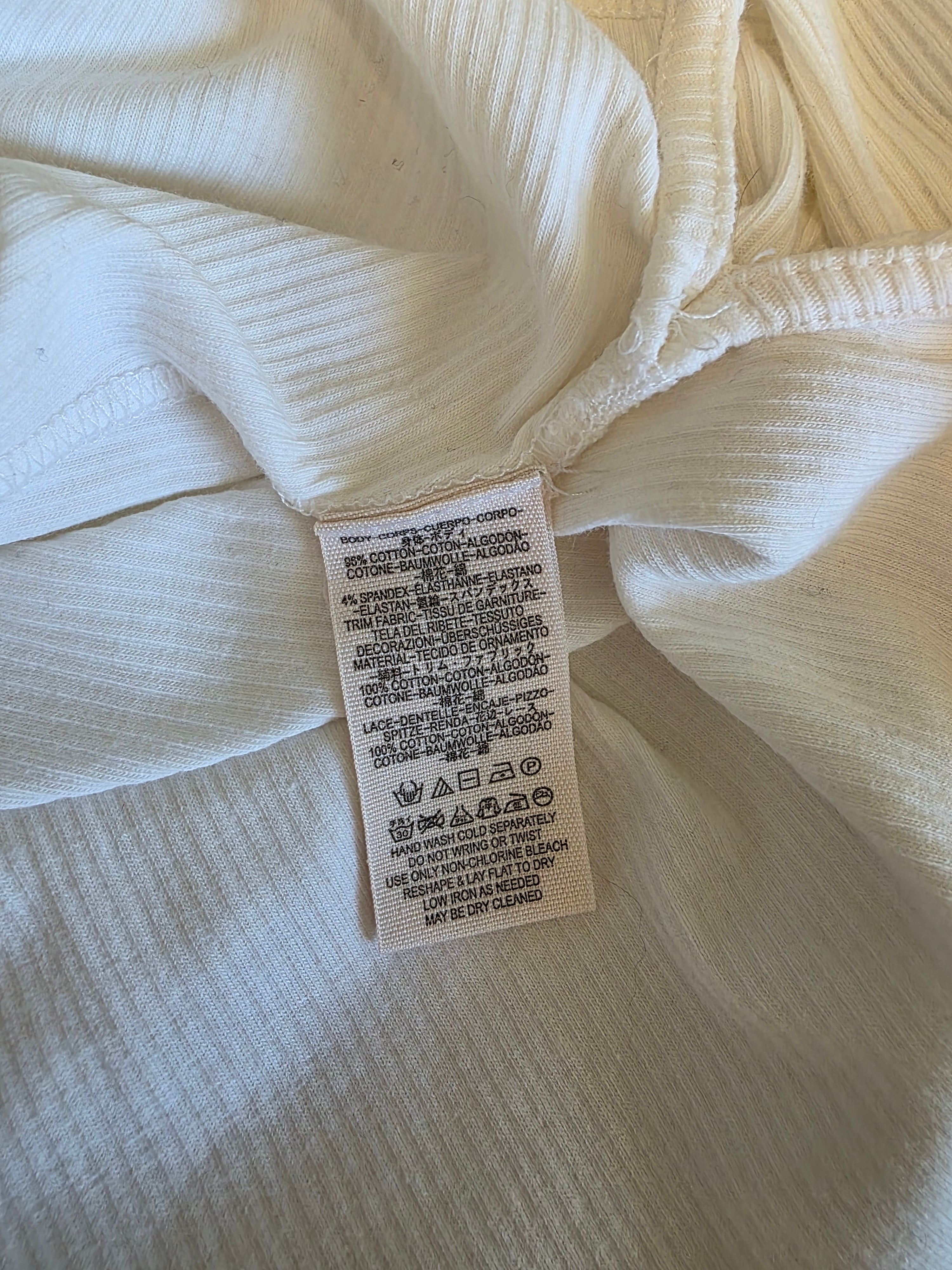 Free People Ribbed Lace Top (M)
