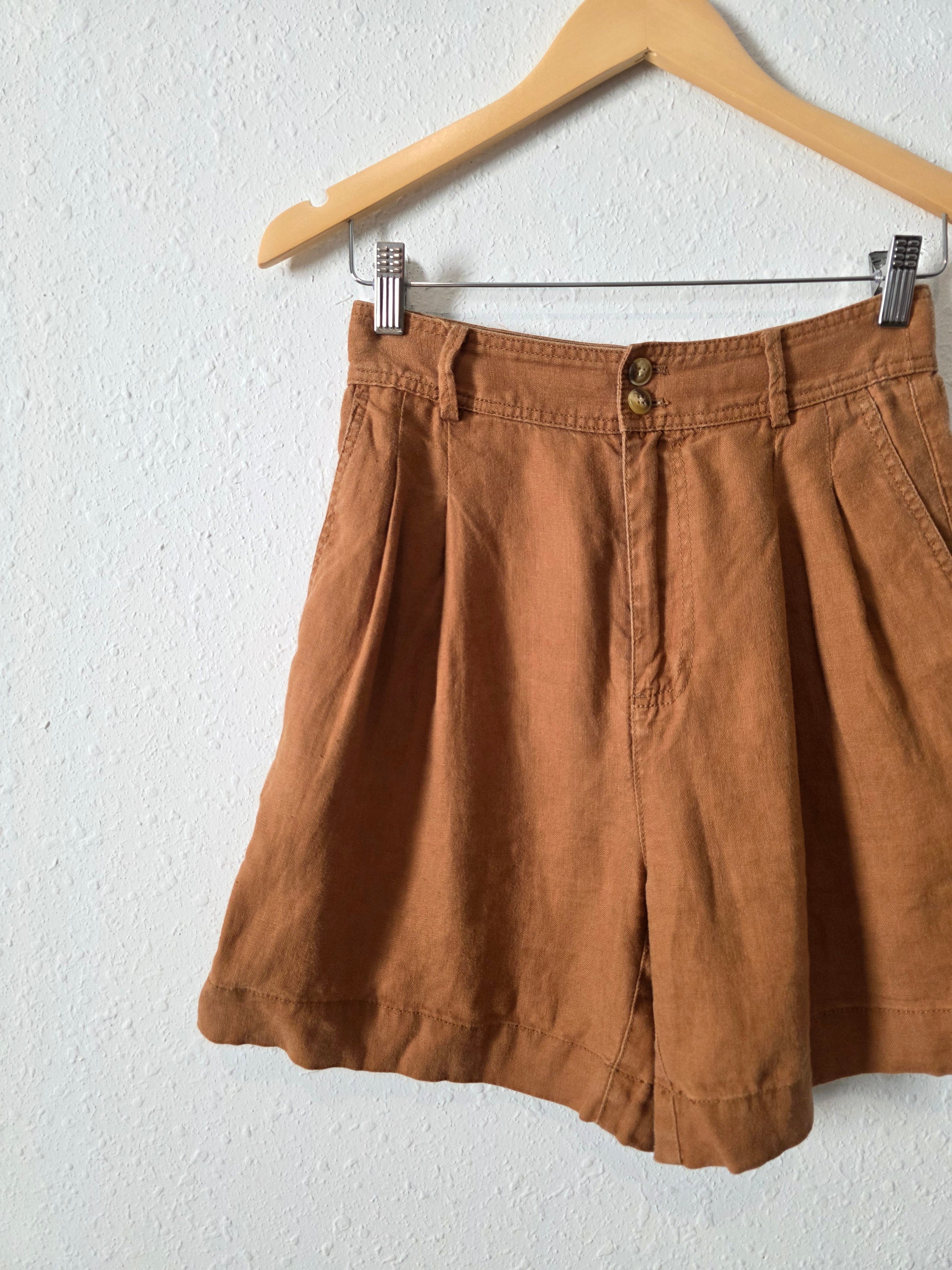 Madewell Burnt Orange Linen Shorts (0)