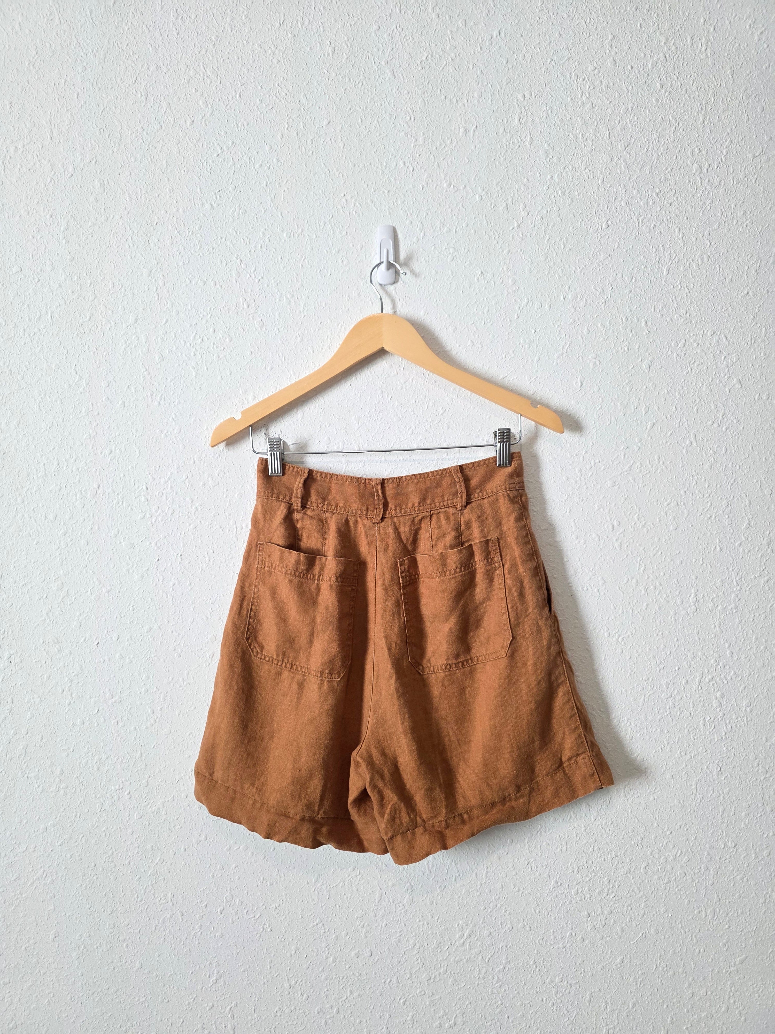 Madewell Burnt Orange Linen Shorts (0)