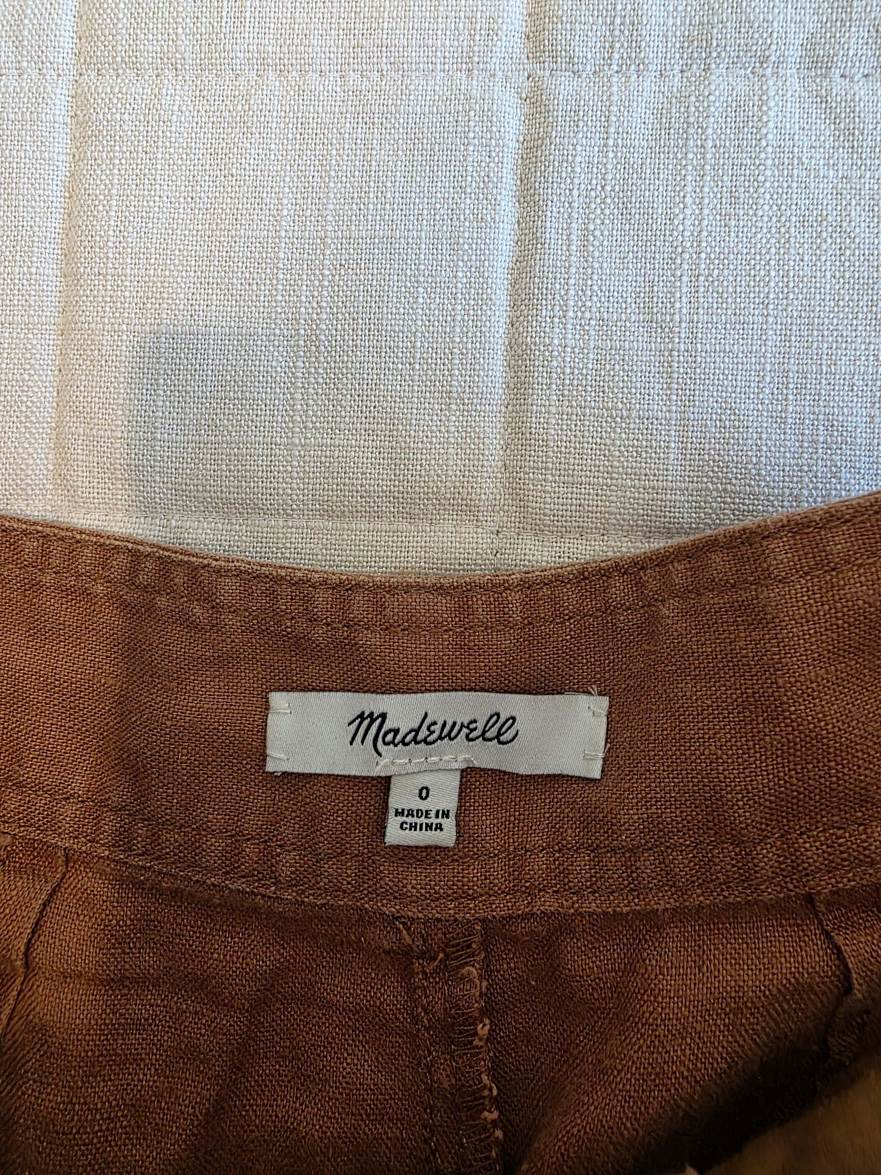 Madewell Burnt Orange Linen Shorts (0)