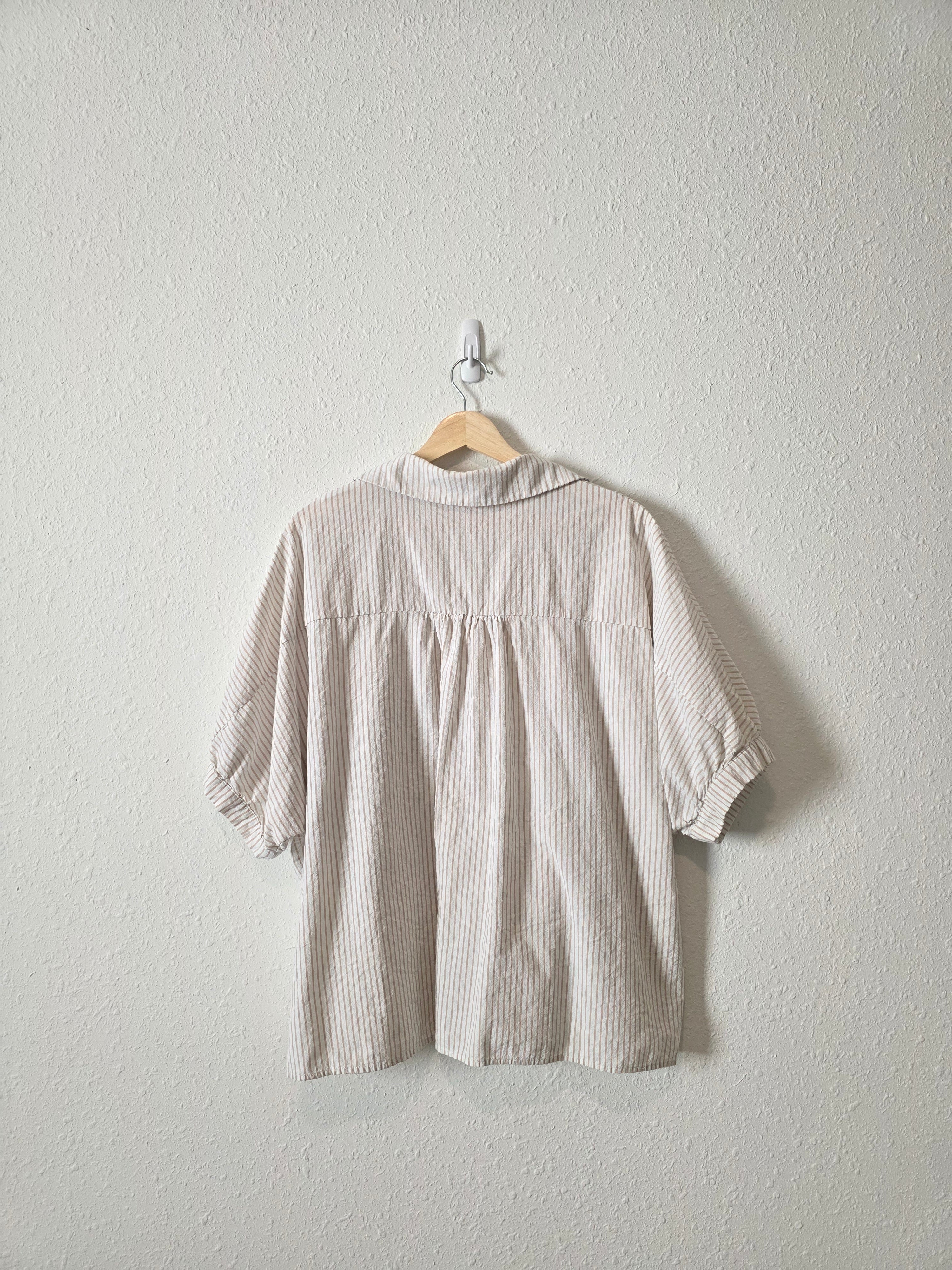 Pink Lily Oversized Striped Top (L)
