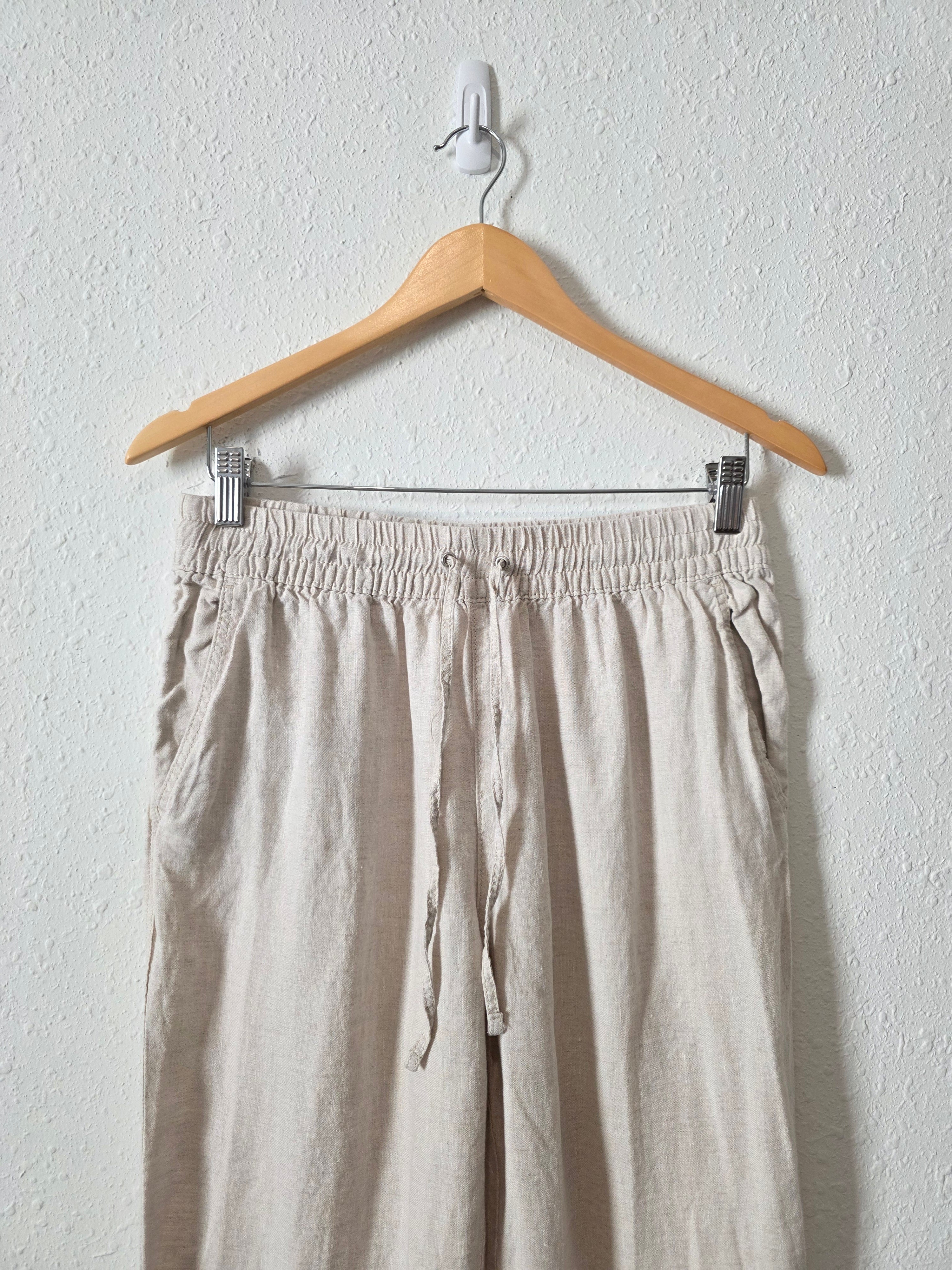 Neutral Linen Straight Pants (S)