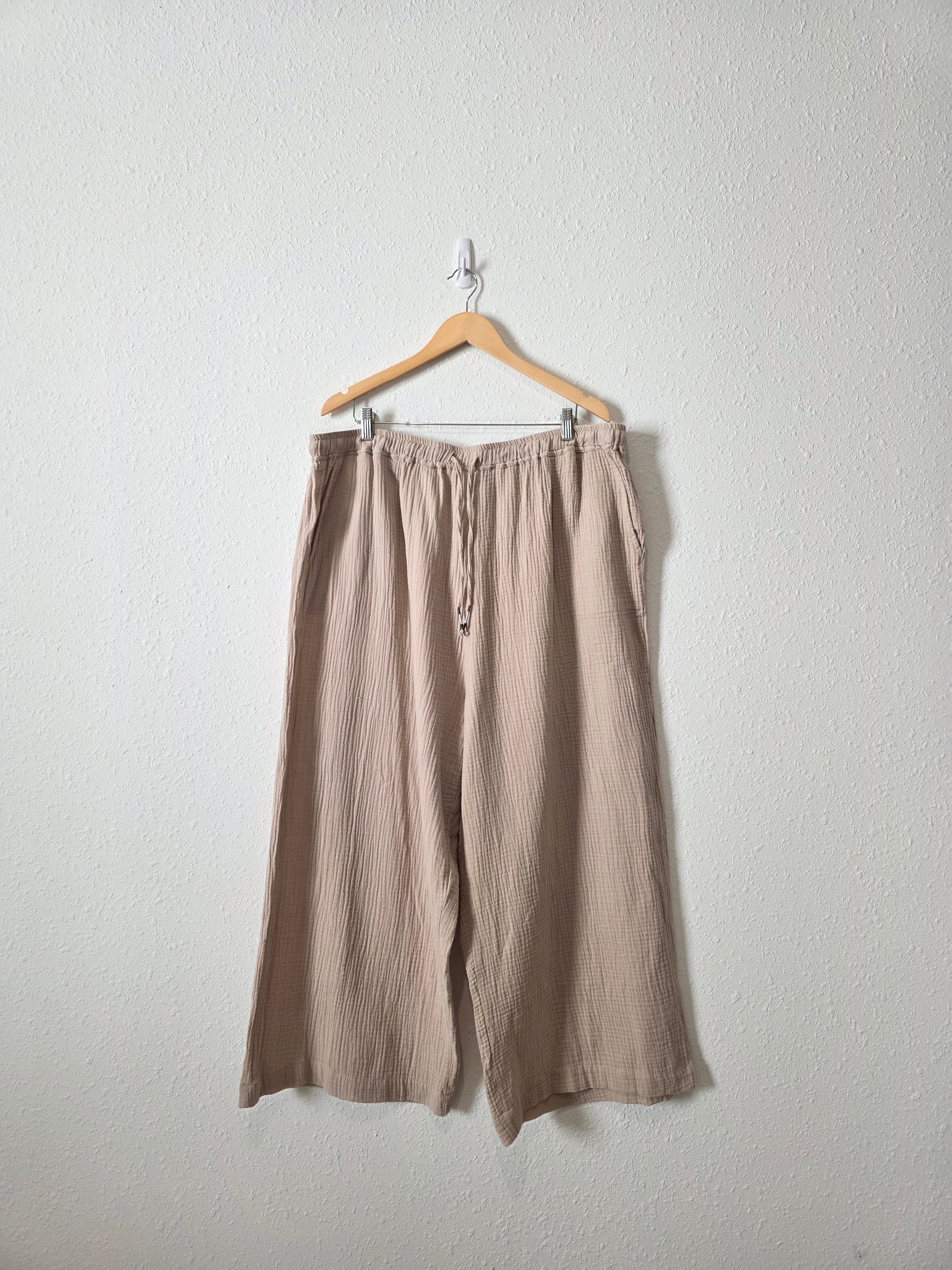 Cotton Gauze Wide Leg Pants (3X)
