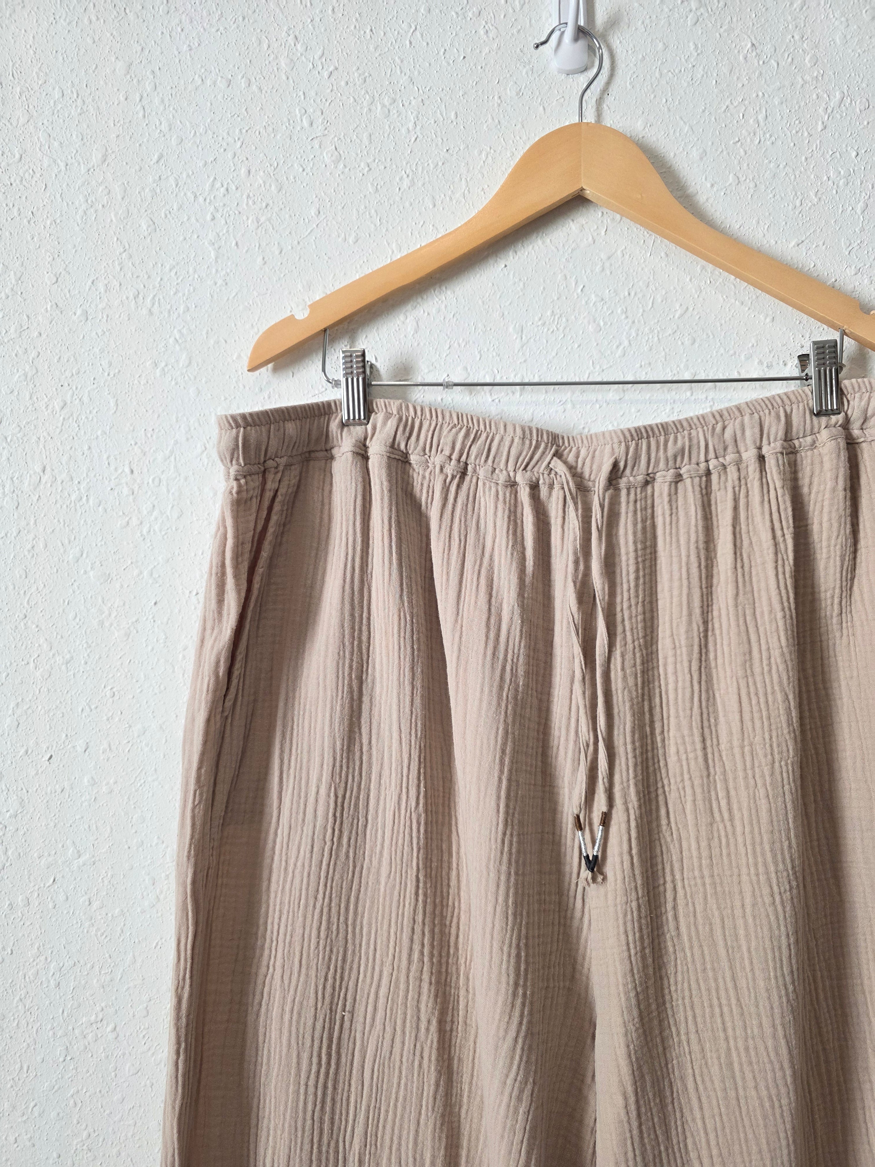 Cotton Gauze Wide Leg Pants (3X)
