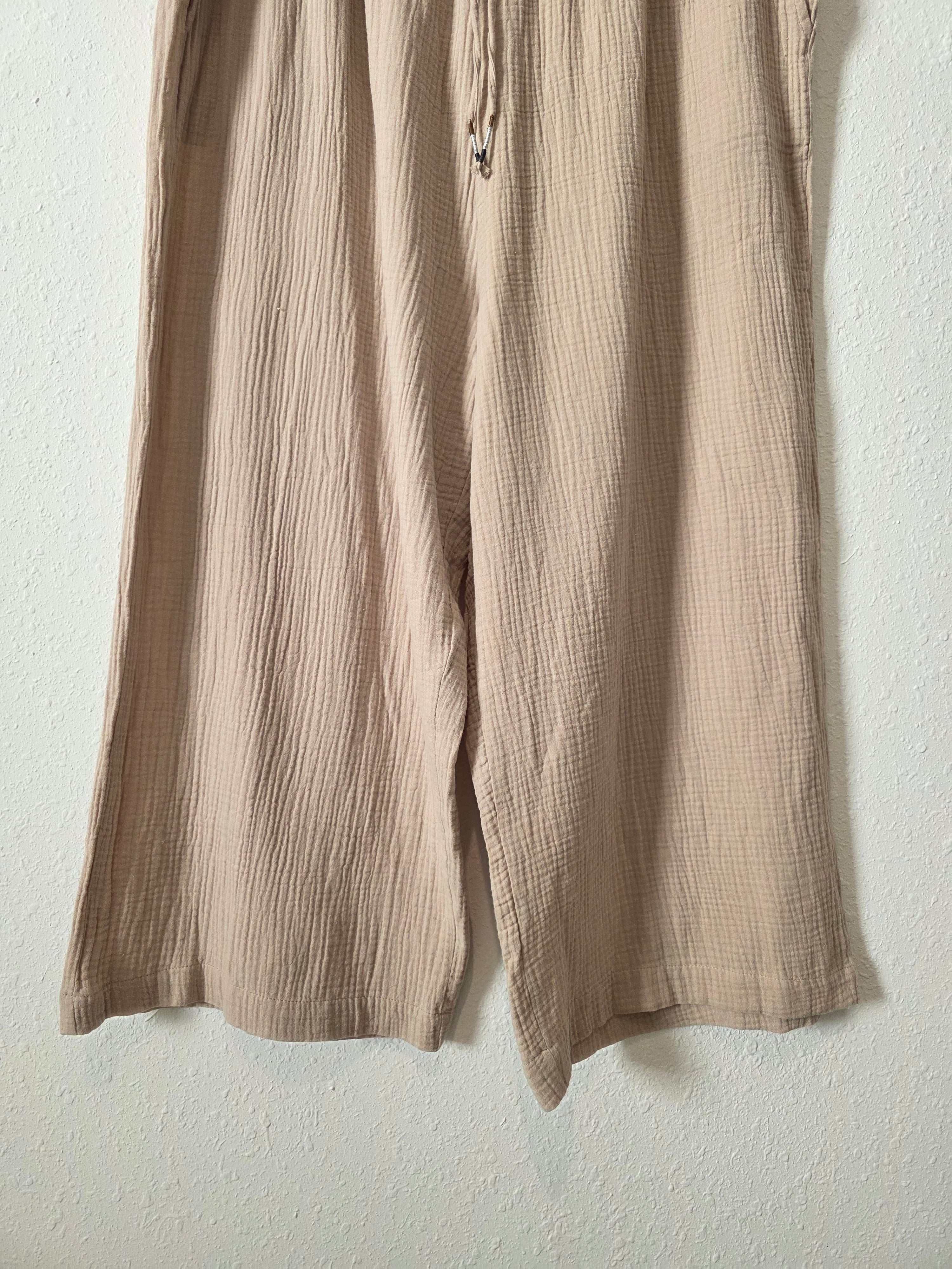Cotton Gauze Wide Leg Pants (3X)