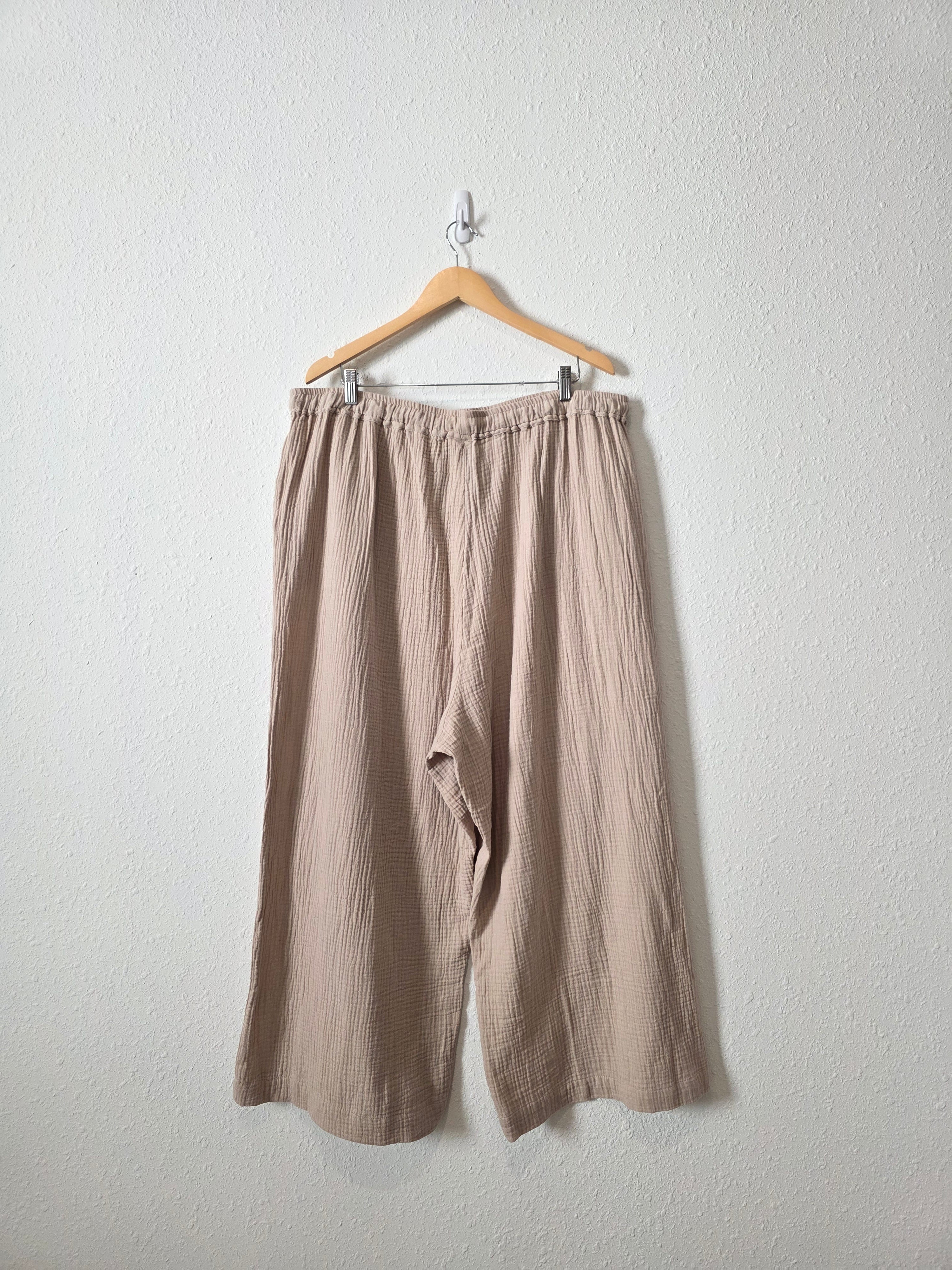 Cotton Gauze Wide Leg Pants (3X)