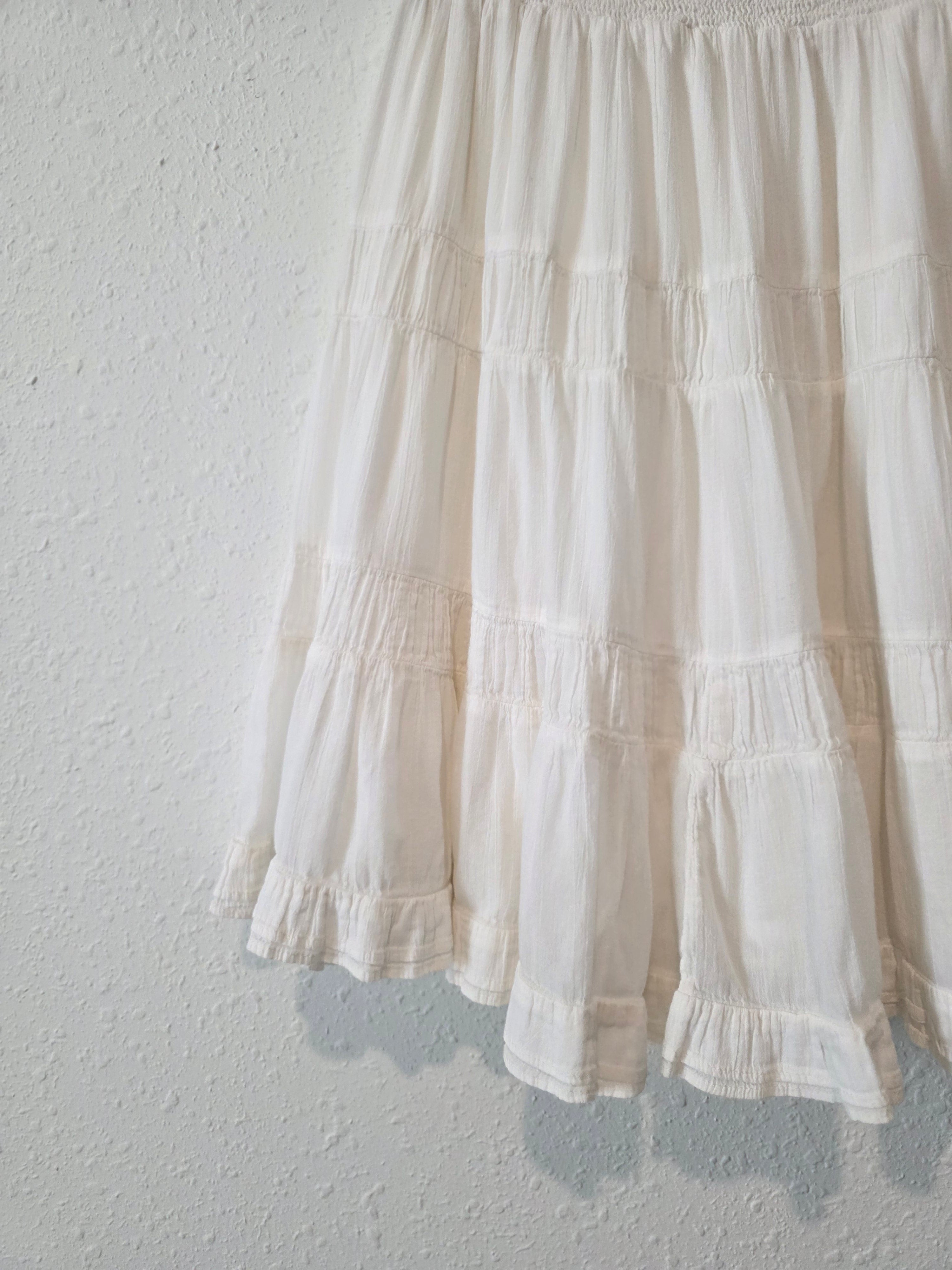 Anthropologie White Cotton Mini Skirt (S)