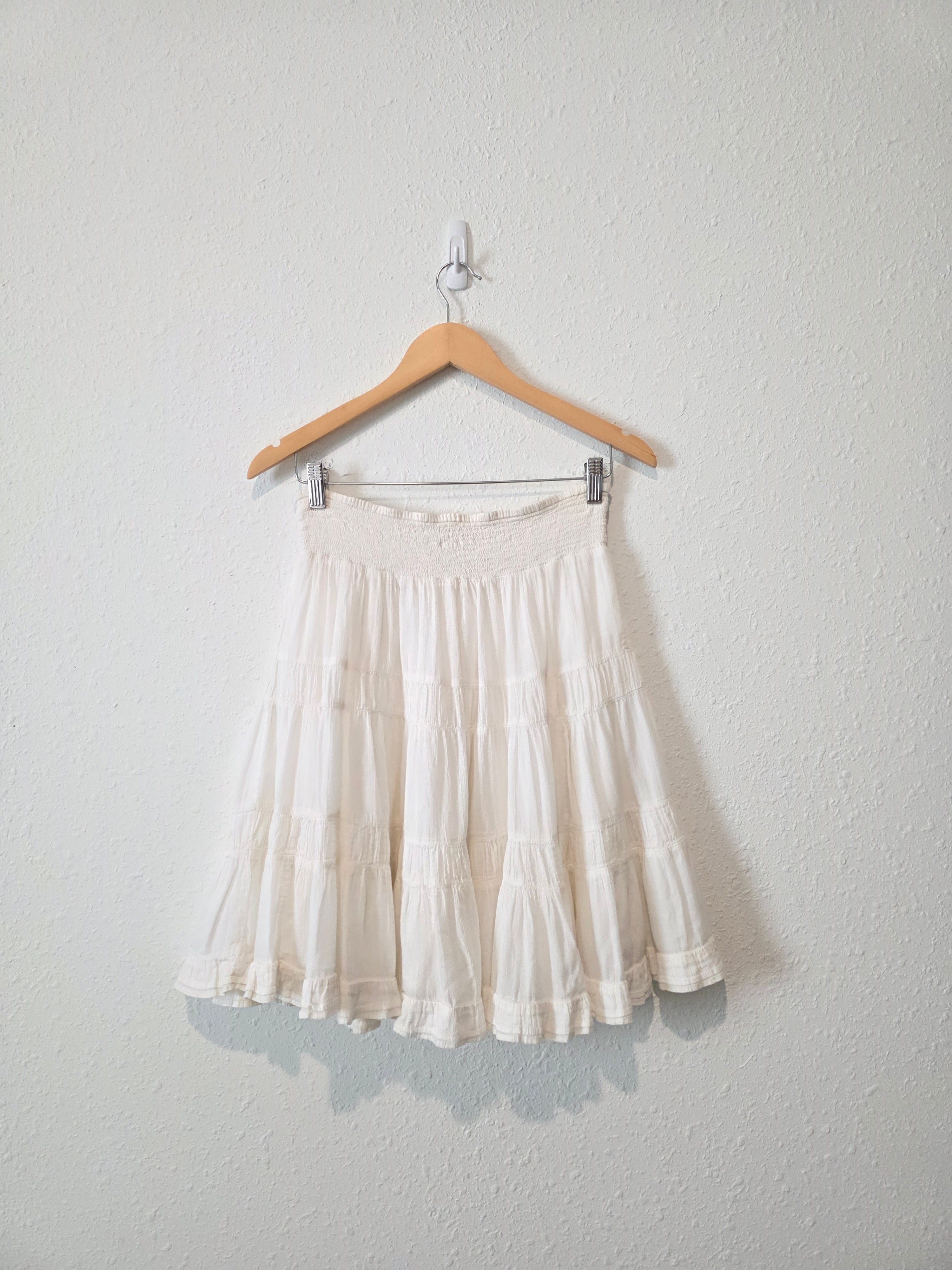Anthropologie White Cotton Mini Skirt (S)
