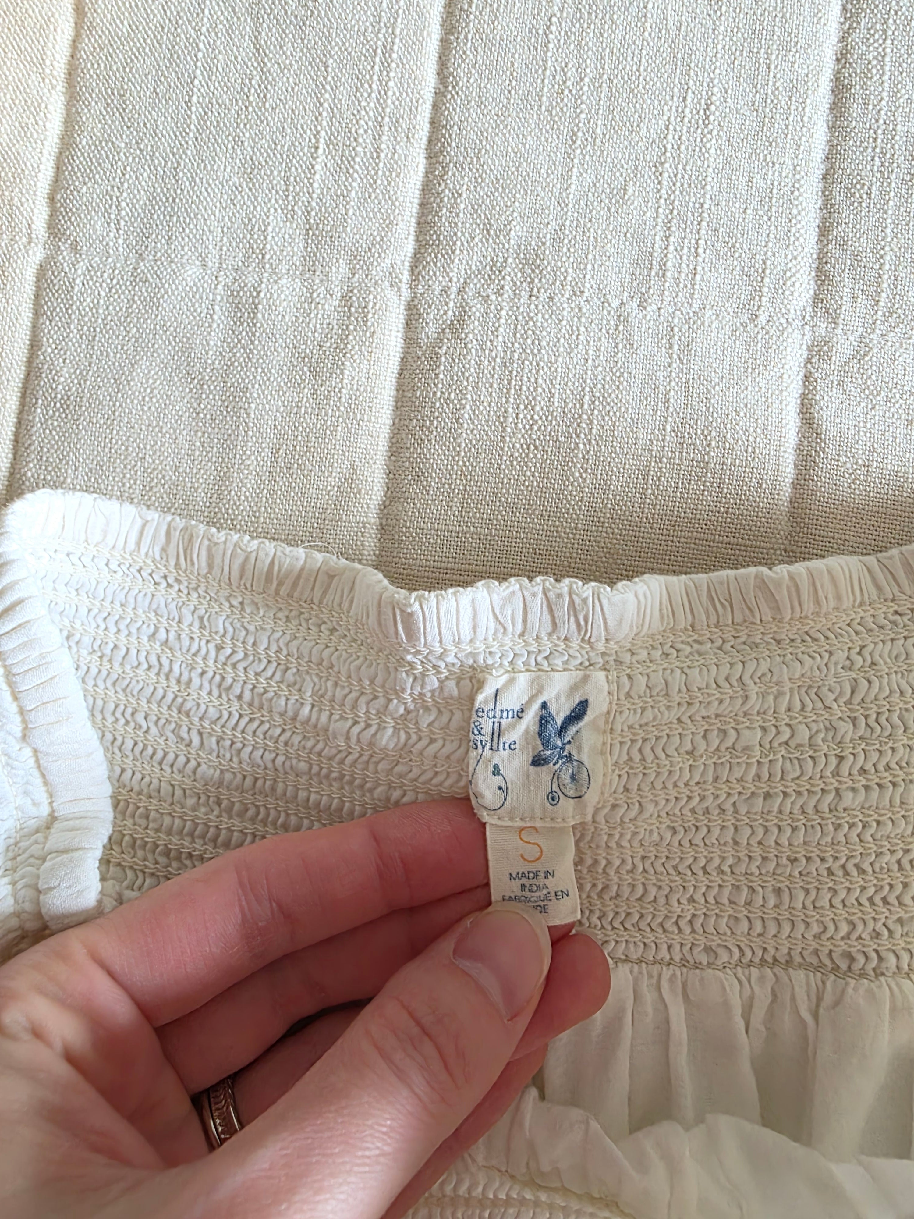 Anthropologie White Cotton Mini Skirt (S)