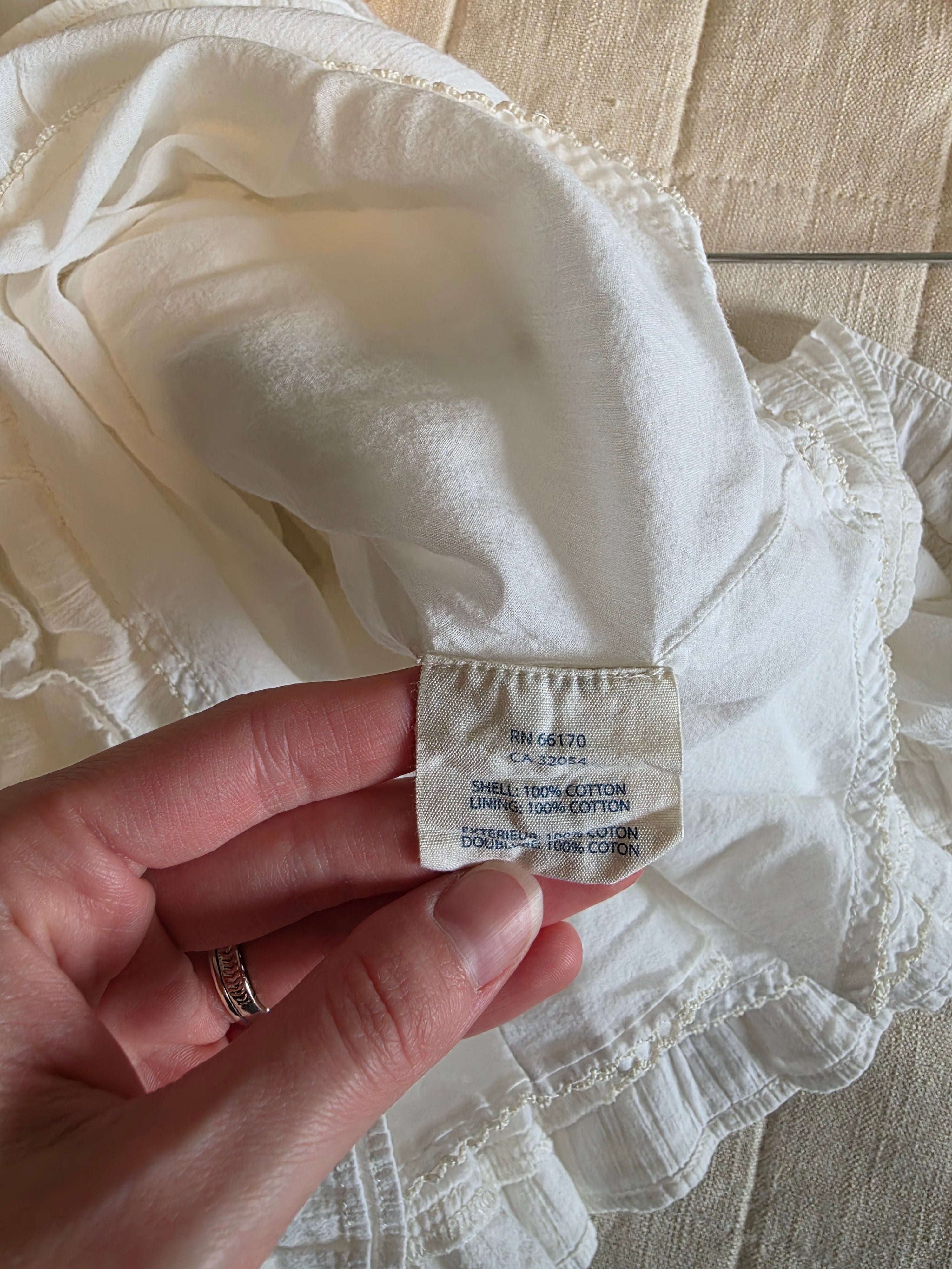 Anthropologie White Cotton Mini Skirt (S)