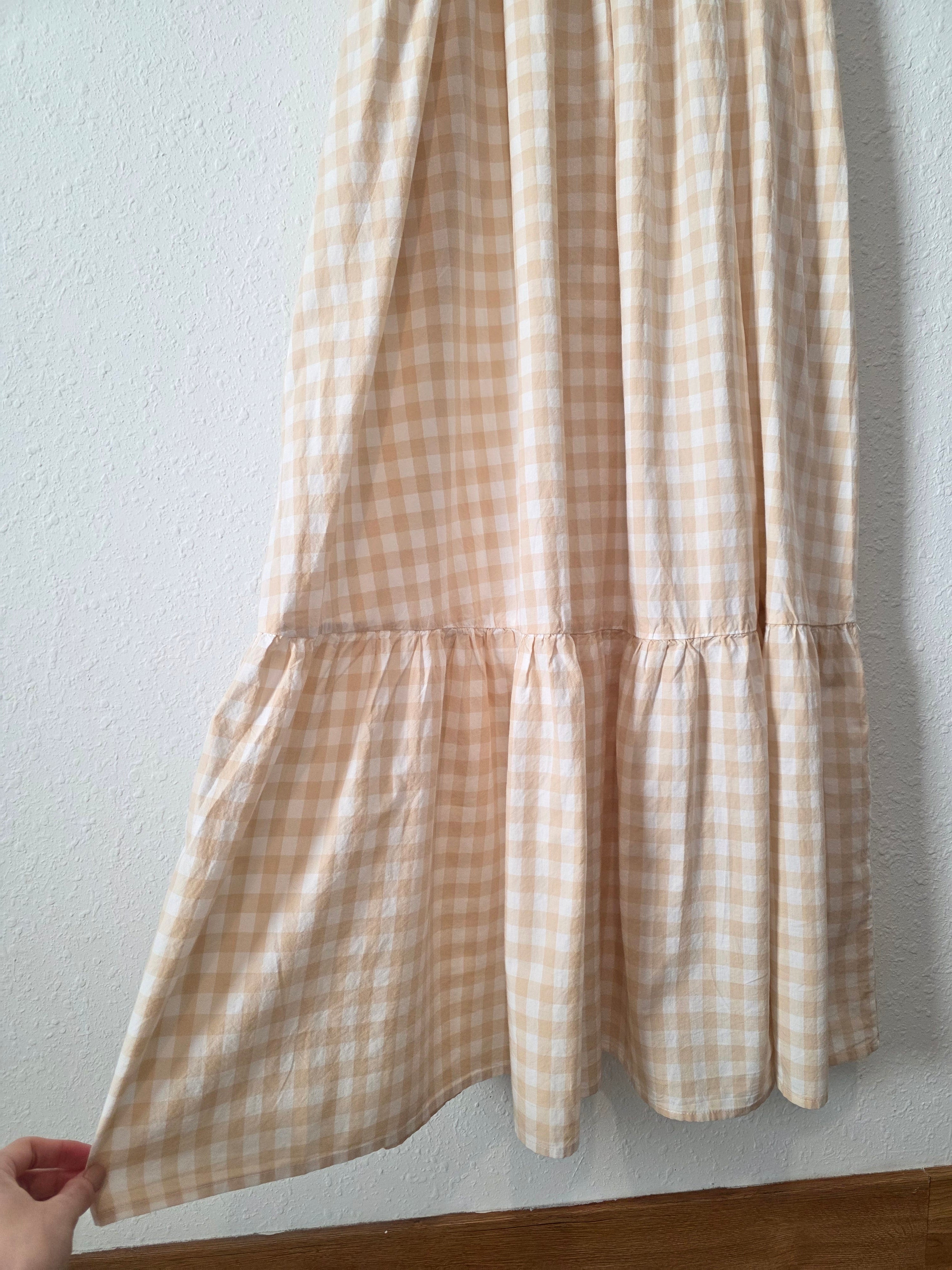 NEW Smocked Gingham Maxi Dress (L)