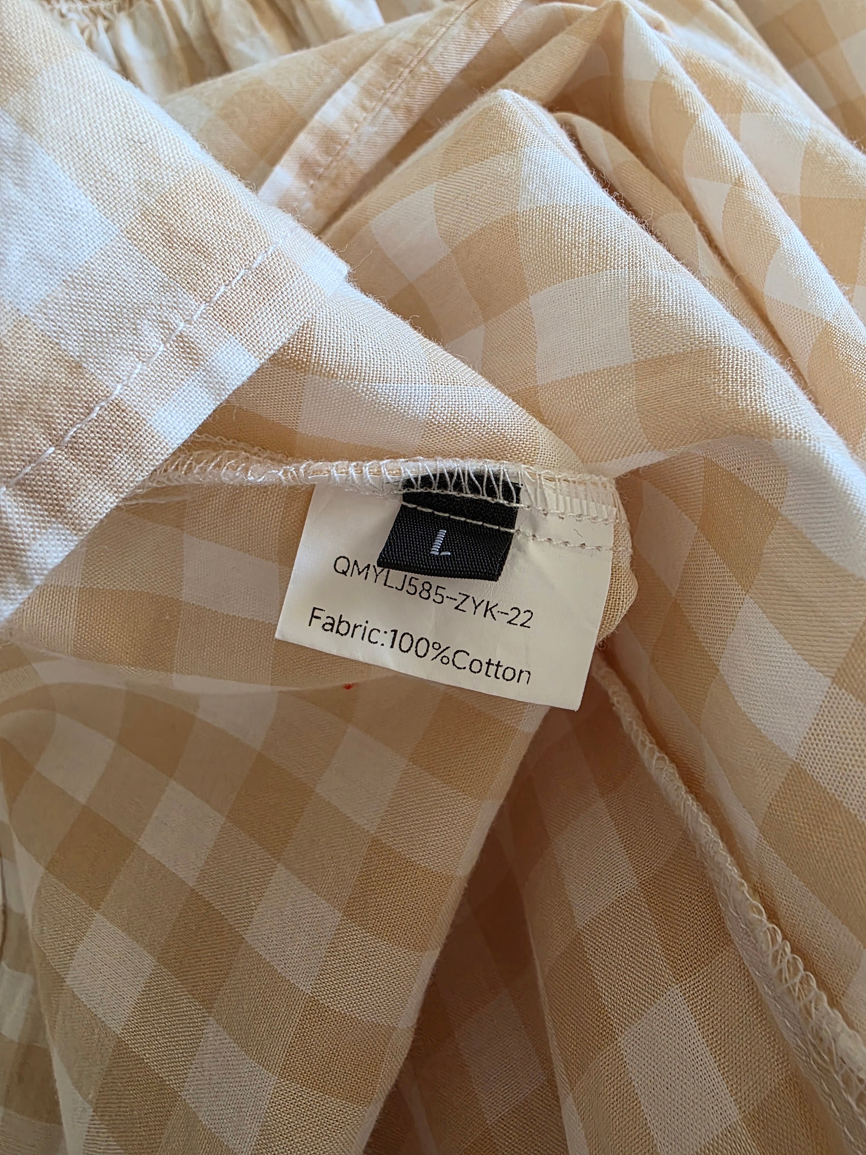 NEW Smocked Gingham Maxi Dress (L)