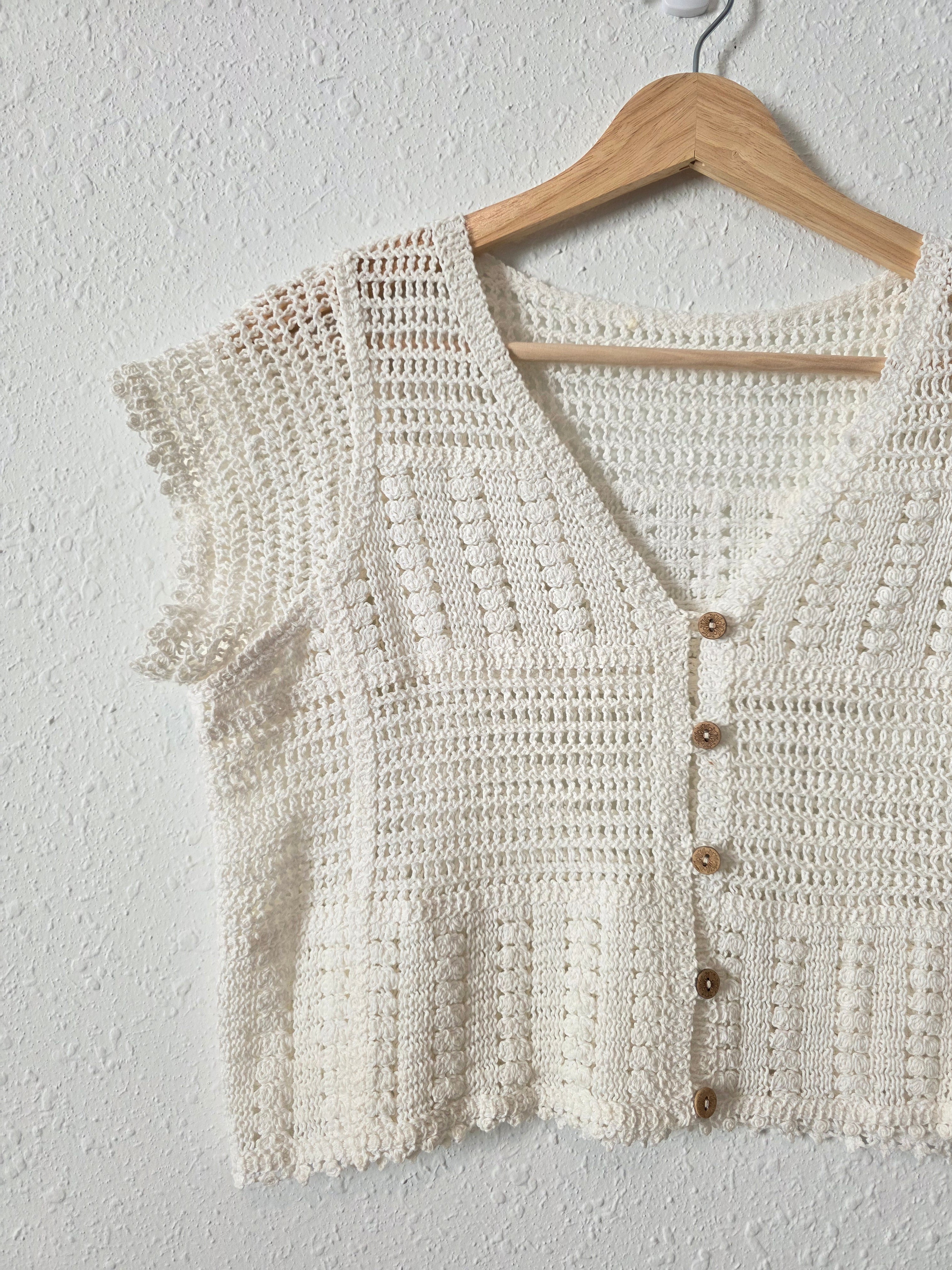 Crochet Button Up Top (S)