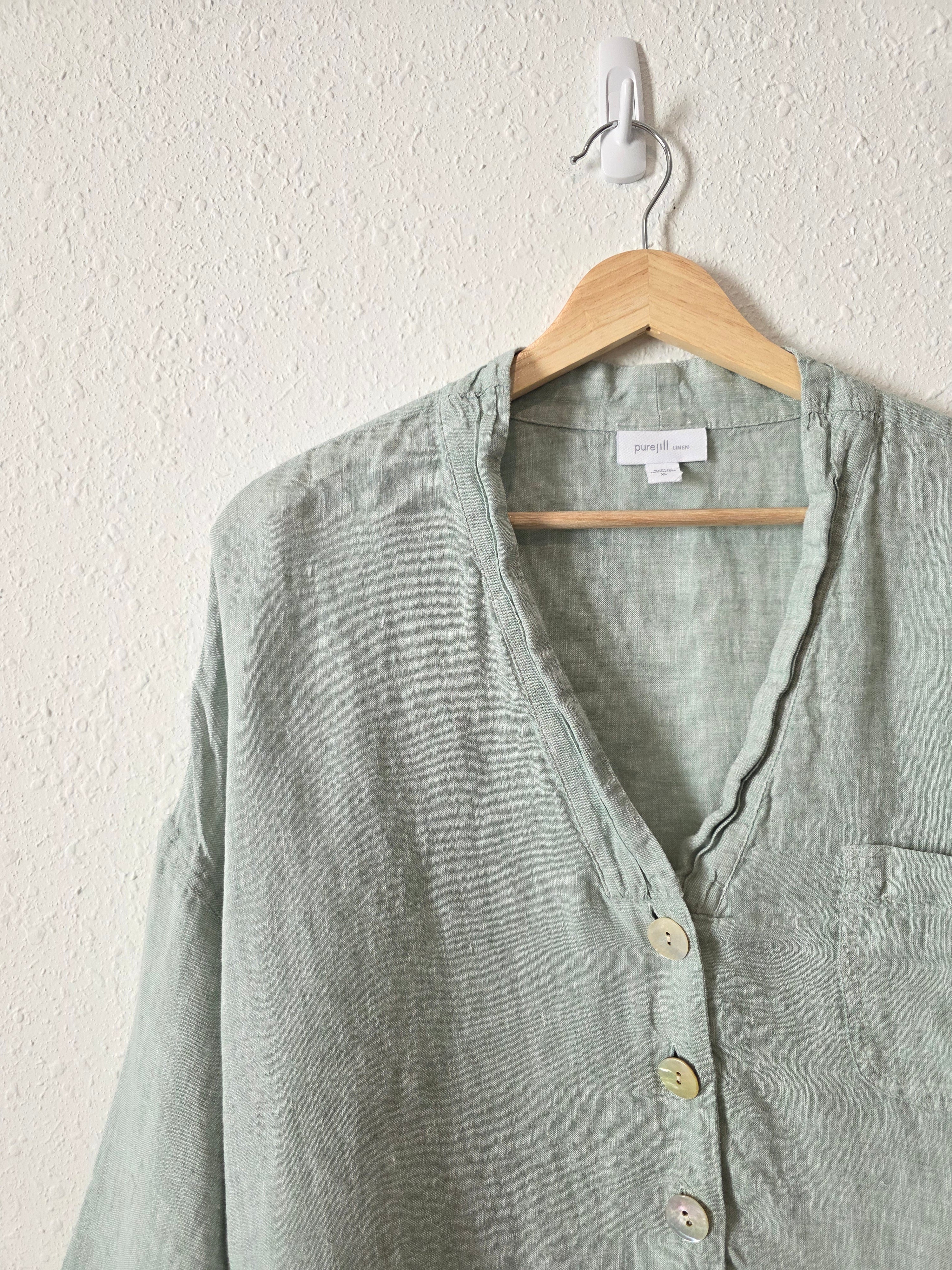 Oversized Linen Tunic Top (XL)
