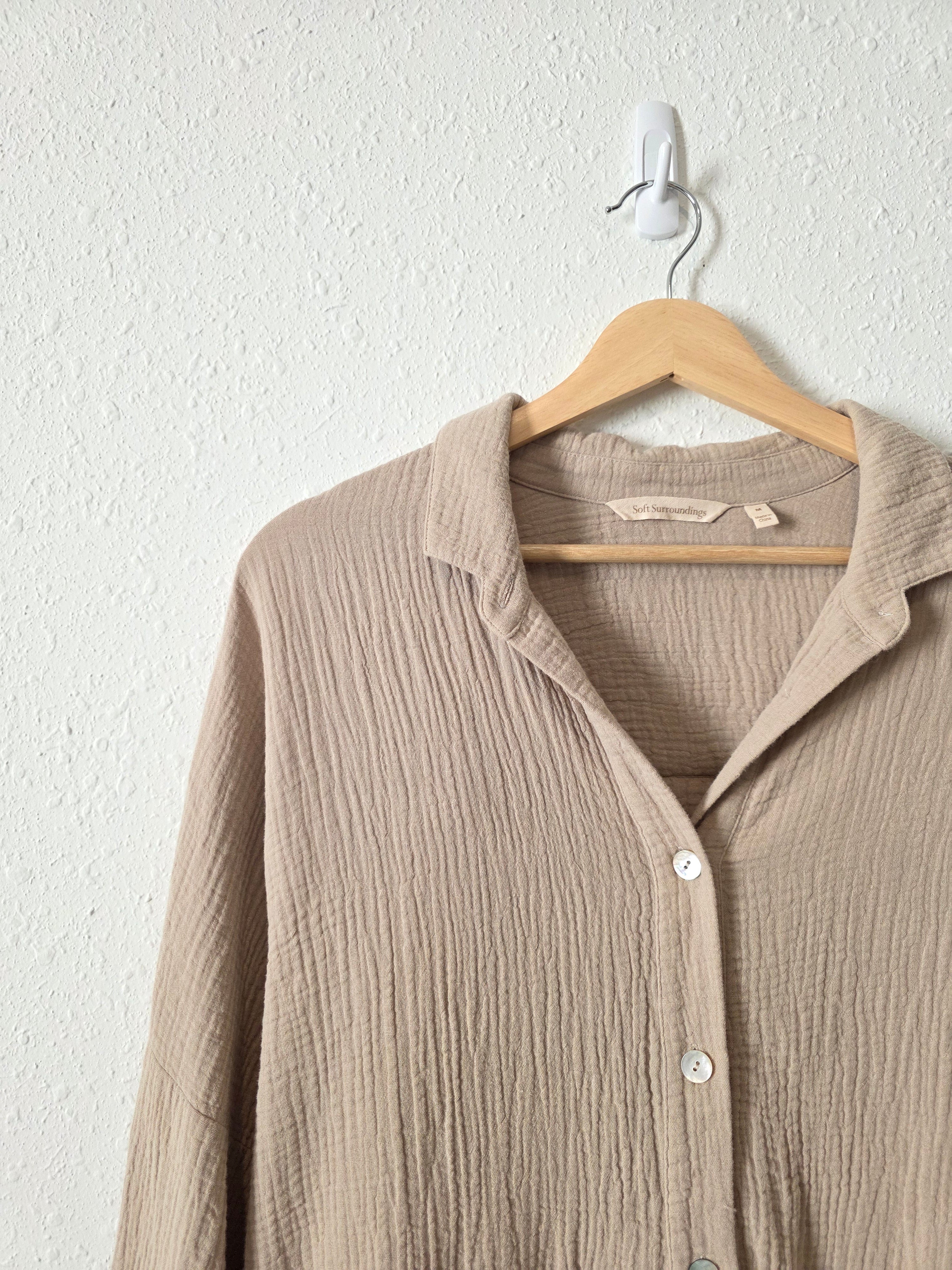 Cotton Gauze Button Up Shirt (M)