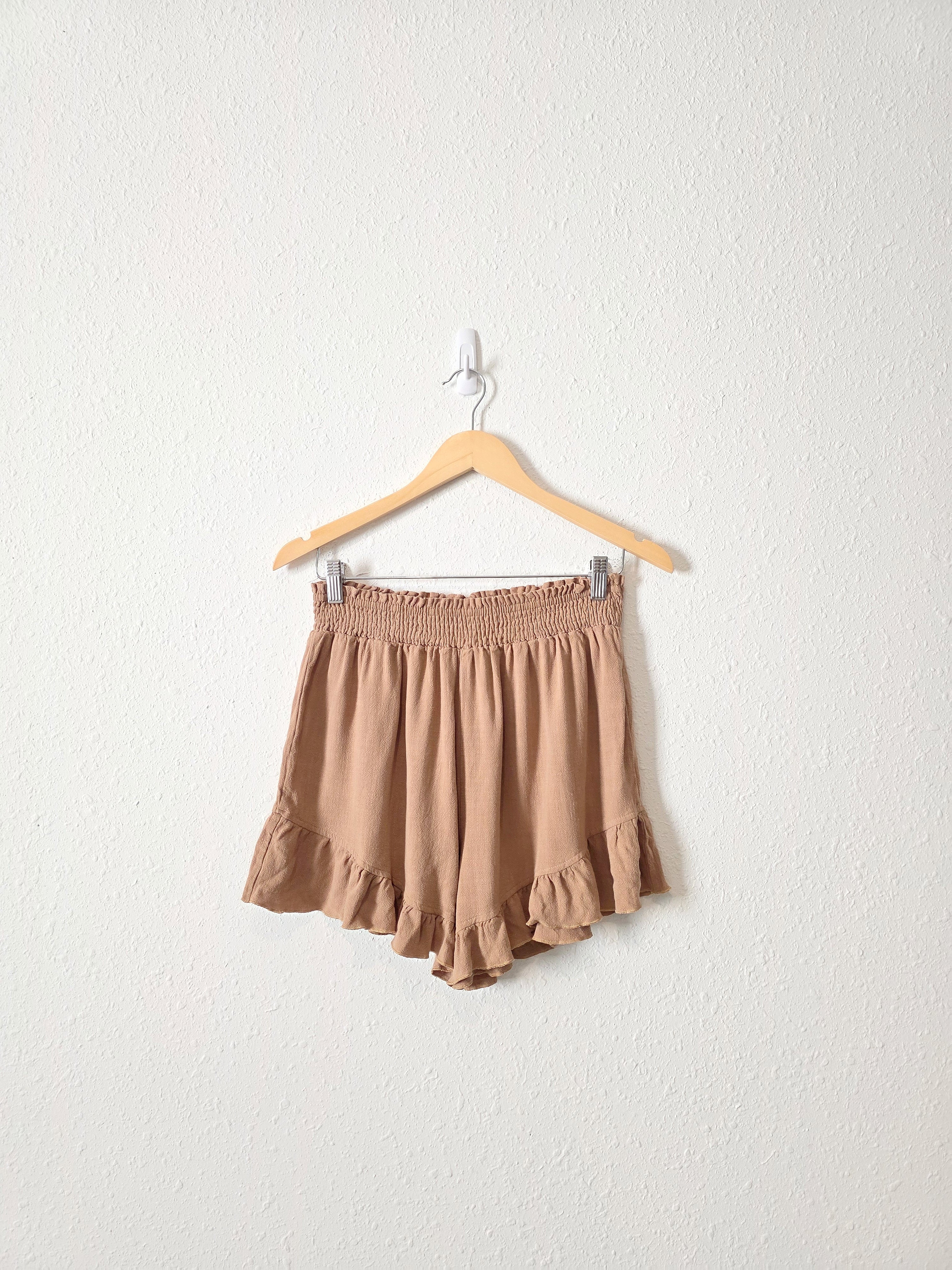 La Miel Brown Ruffle Shorts (L)
