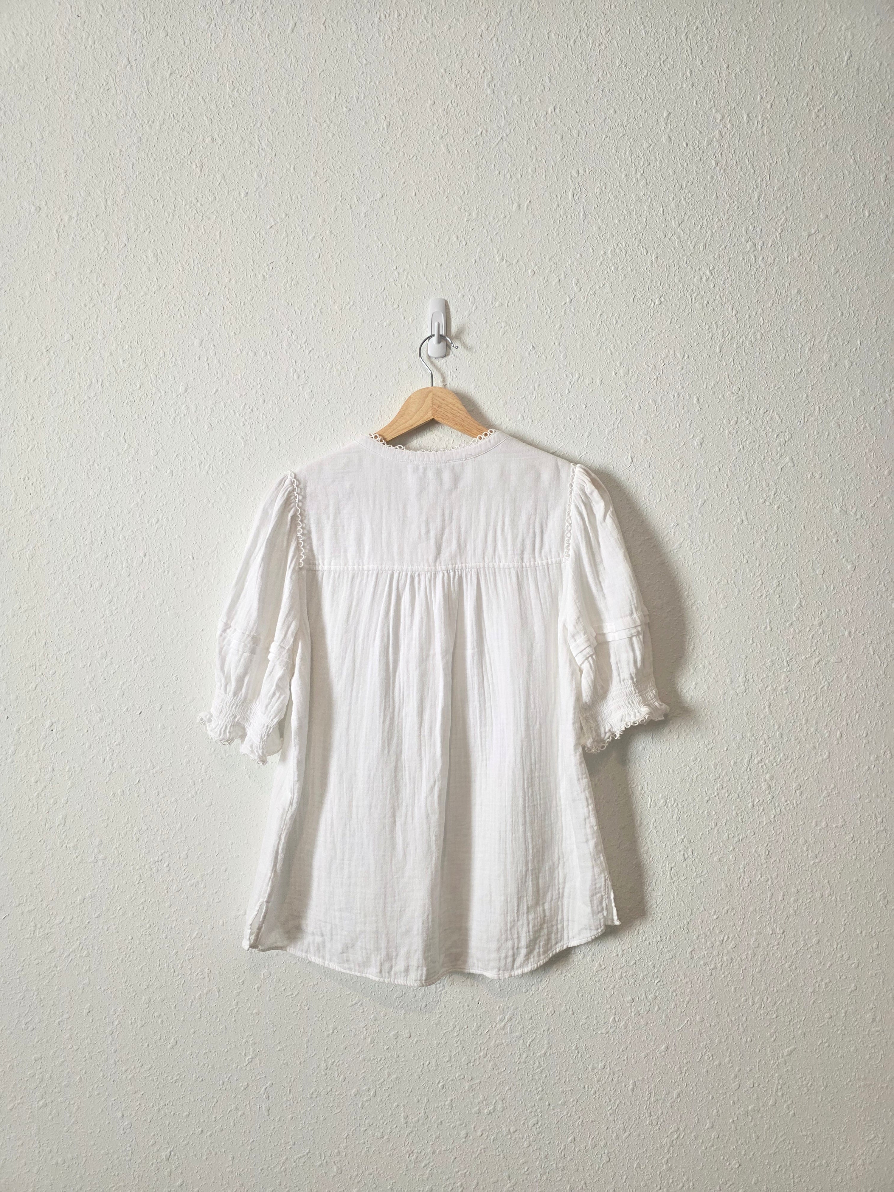 Me + Em Puff Sleeve Cheesecloth Blouse (6)