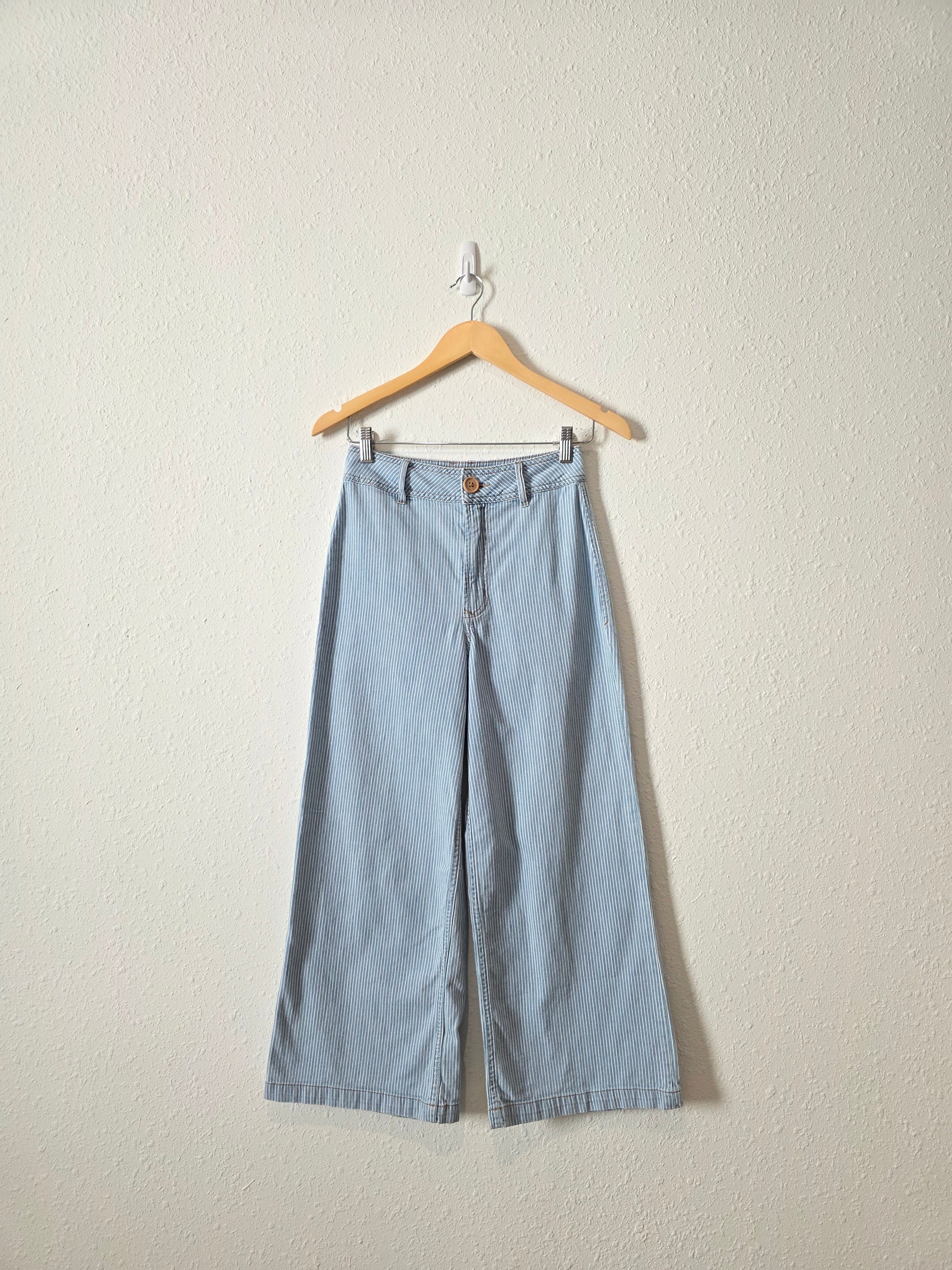 Pinstripe Wide Leg Jeans (25)