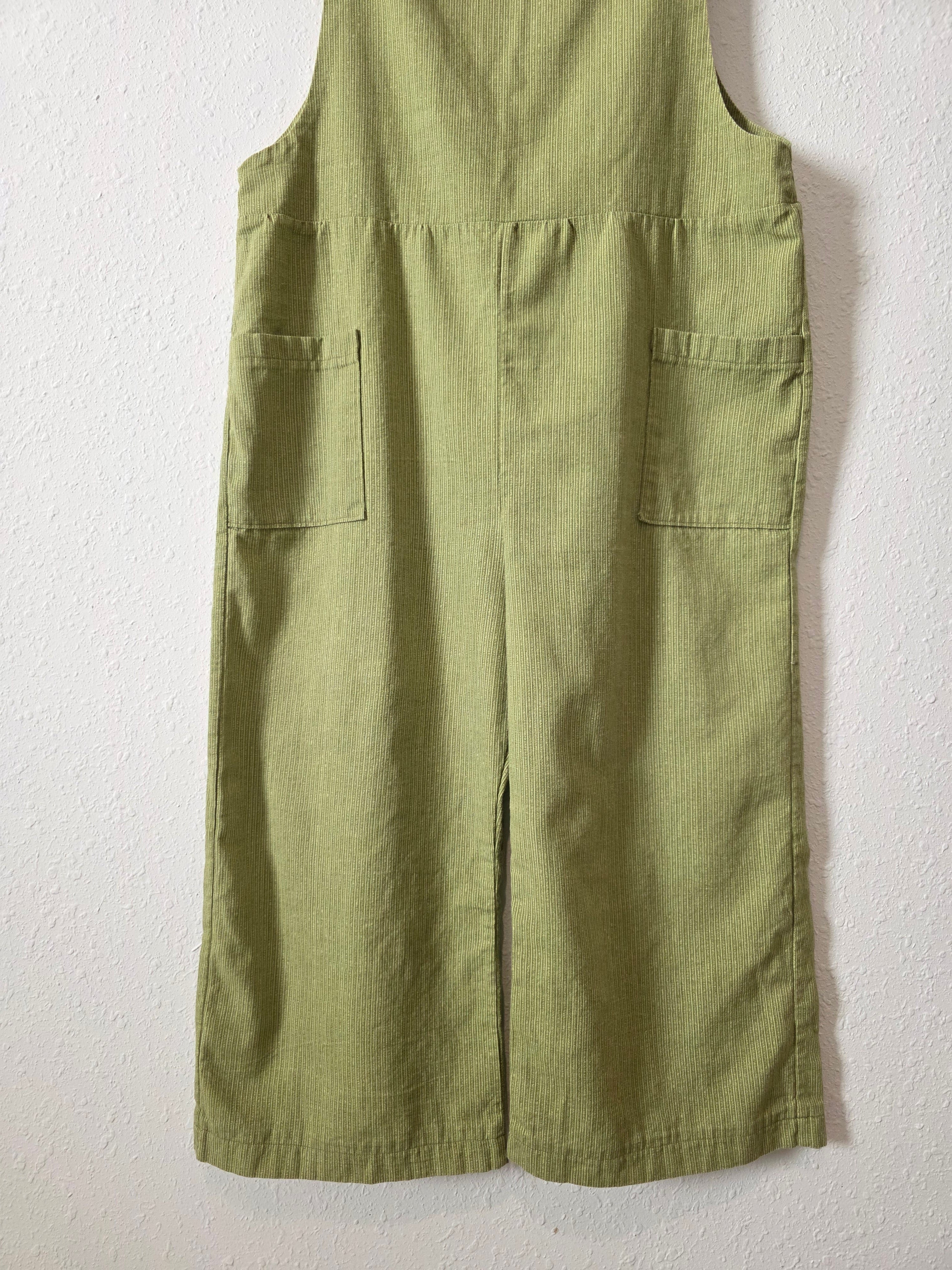 Green Wide Leg Overall Jumpsuit (L/XL)