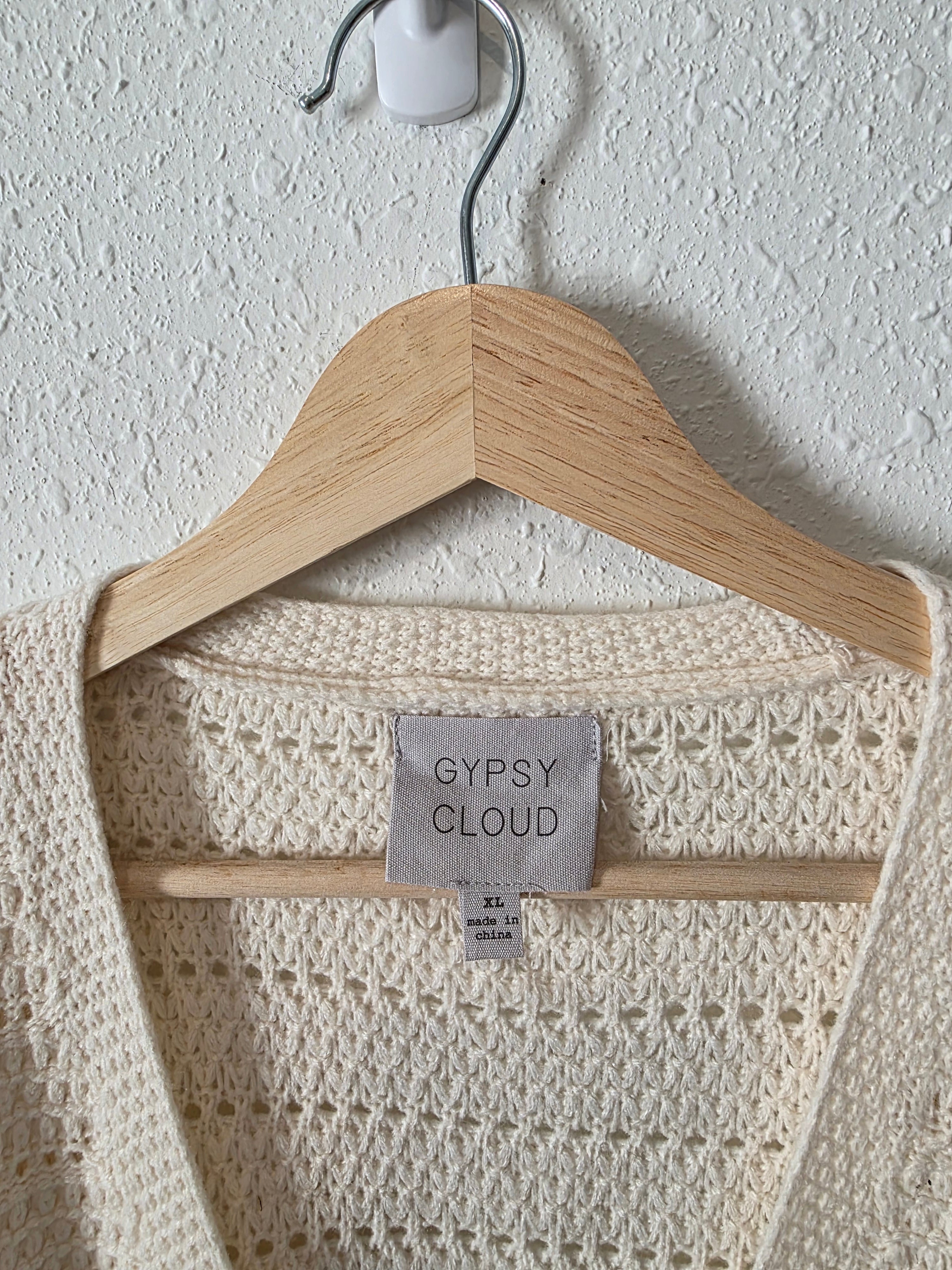Cream Textured Knit Cardigan (XL)