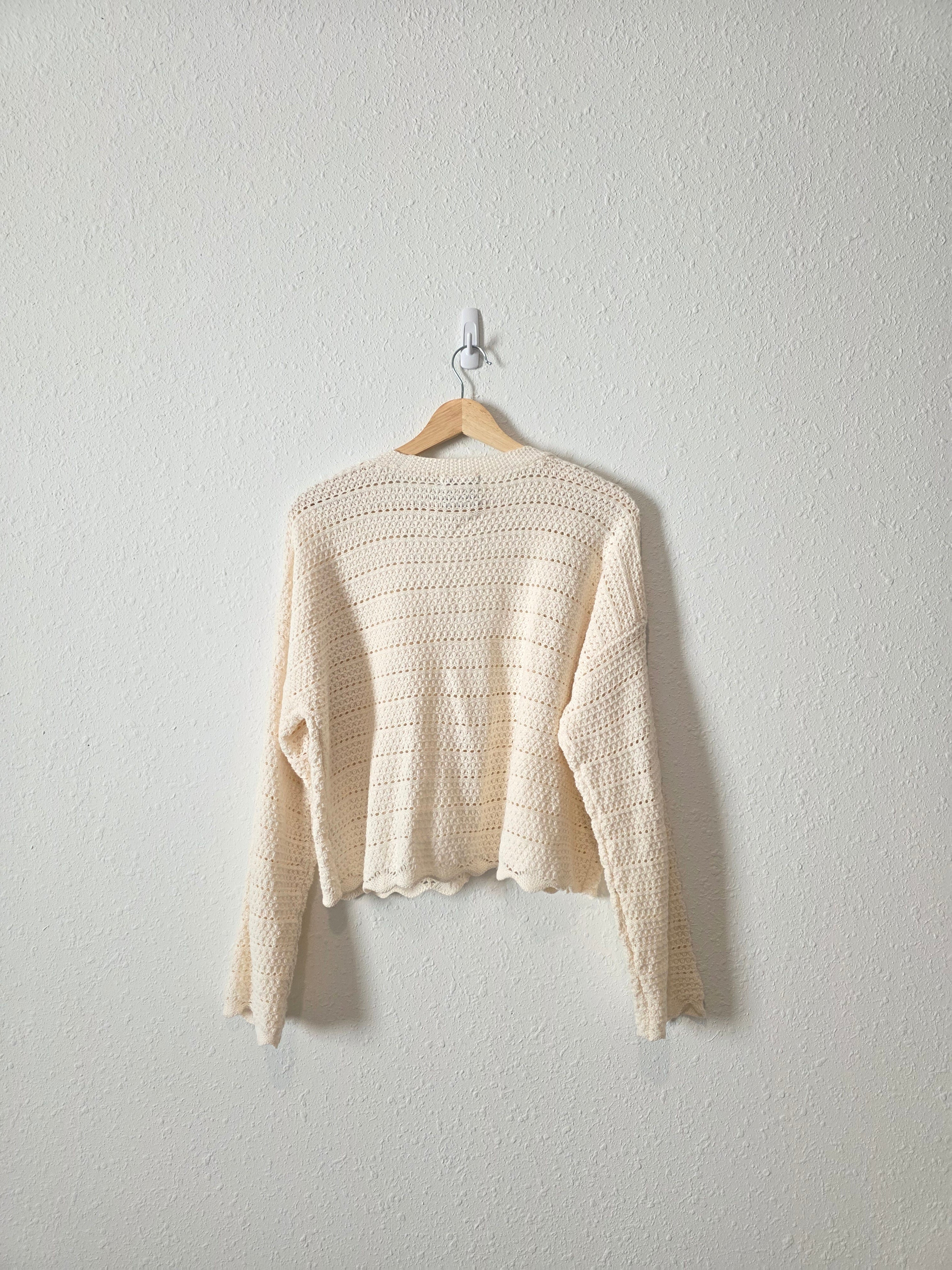 Cream Textured Knit Cardigan (XL)