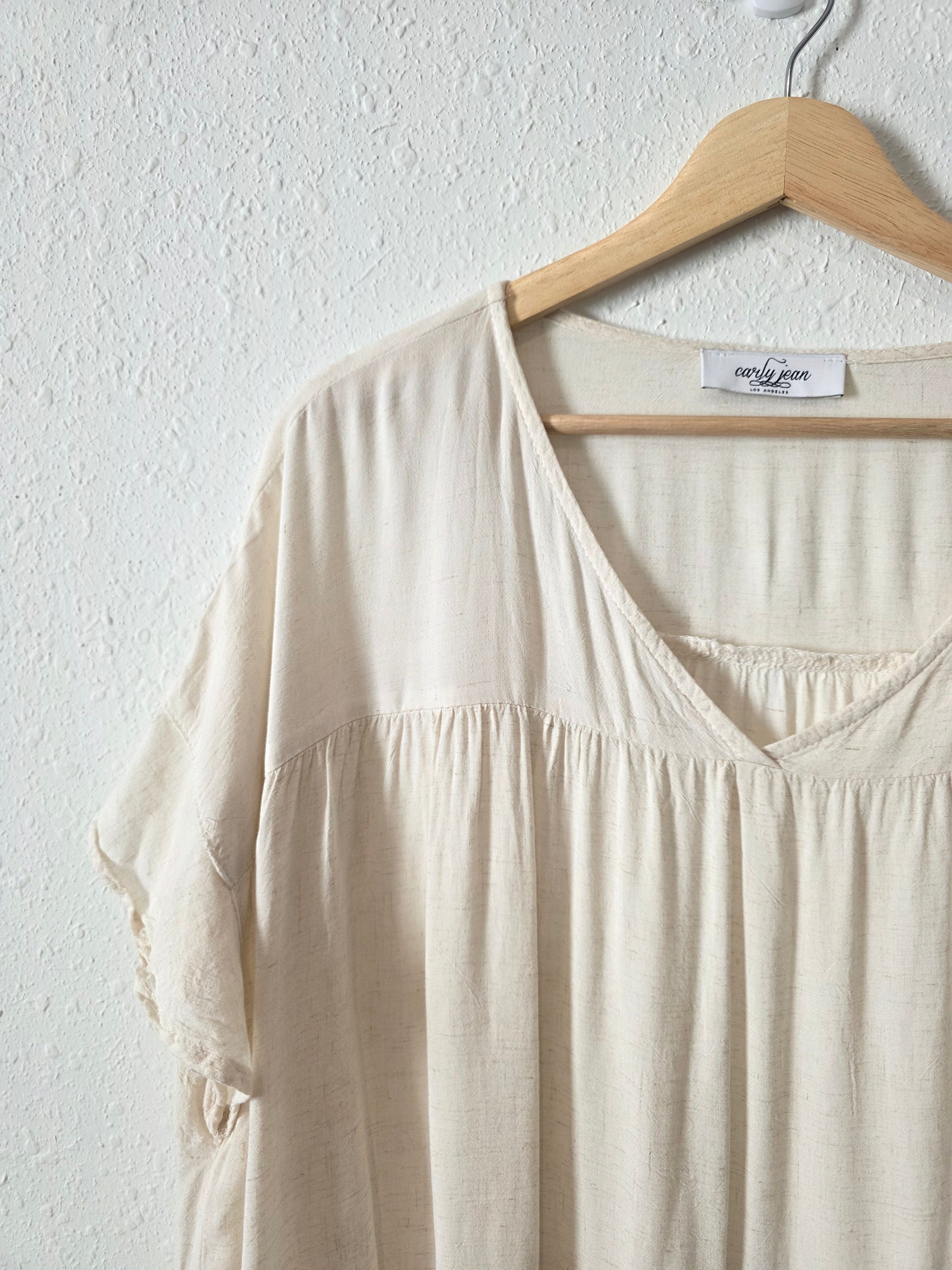 Carly Jean Linen Blend Tunic Dress (2X)