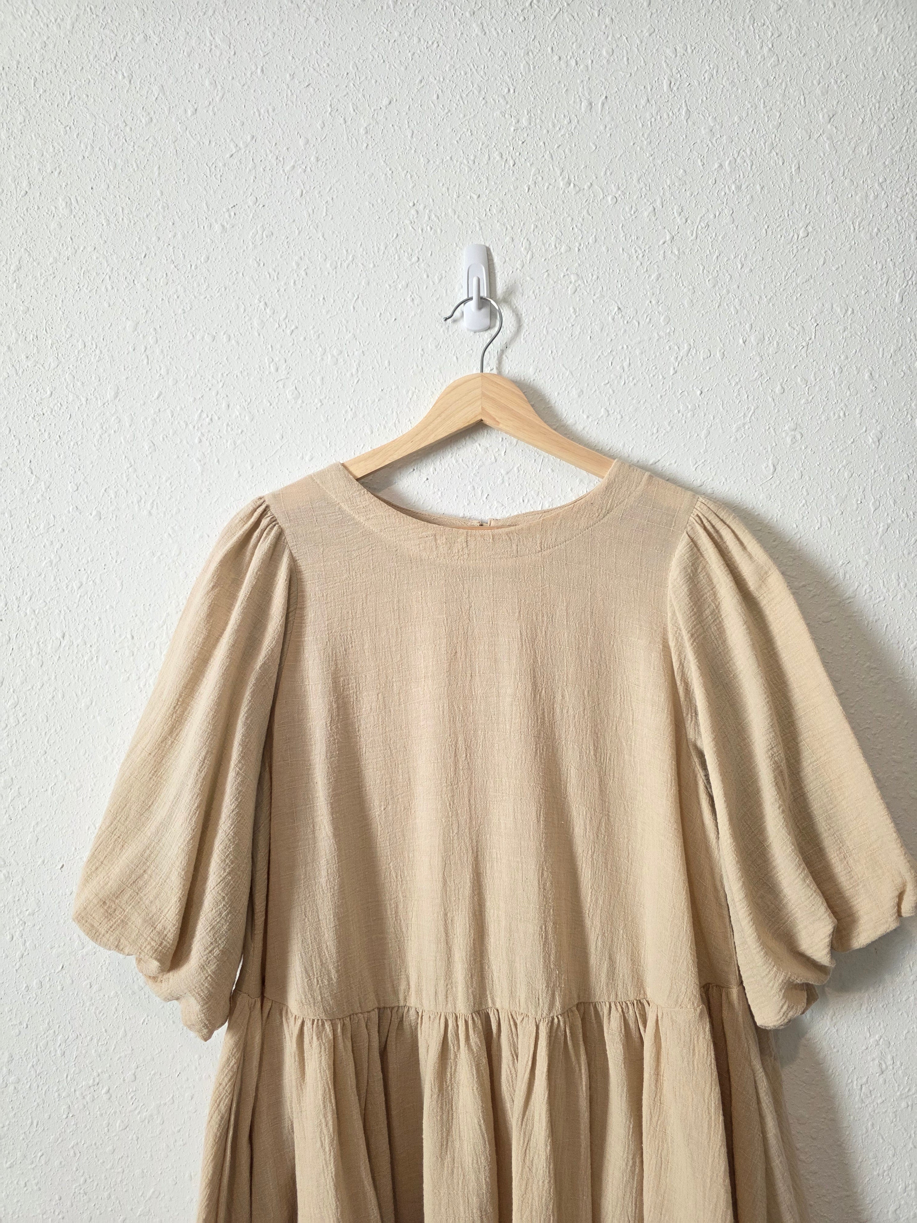 Easel Cotton Puff Sleeve Tunic (S)