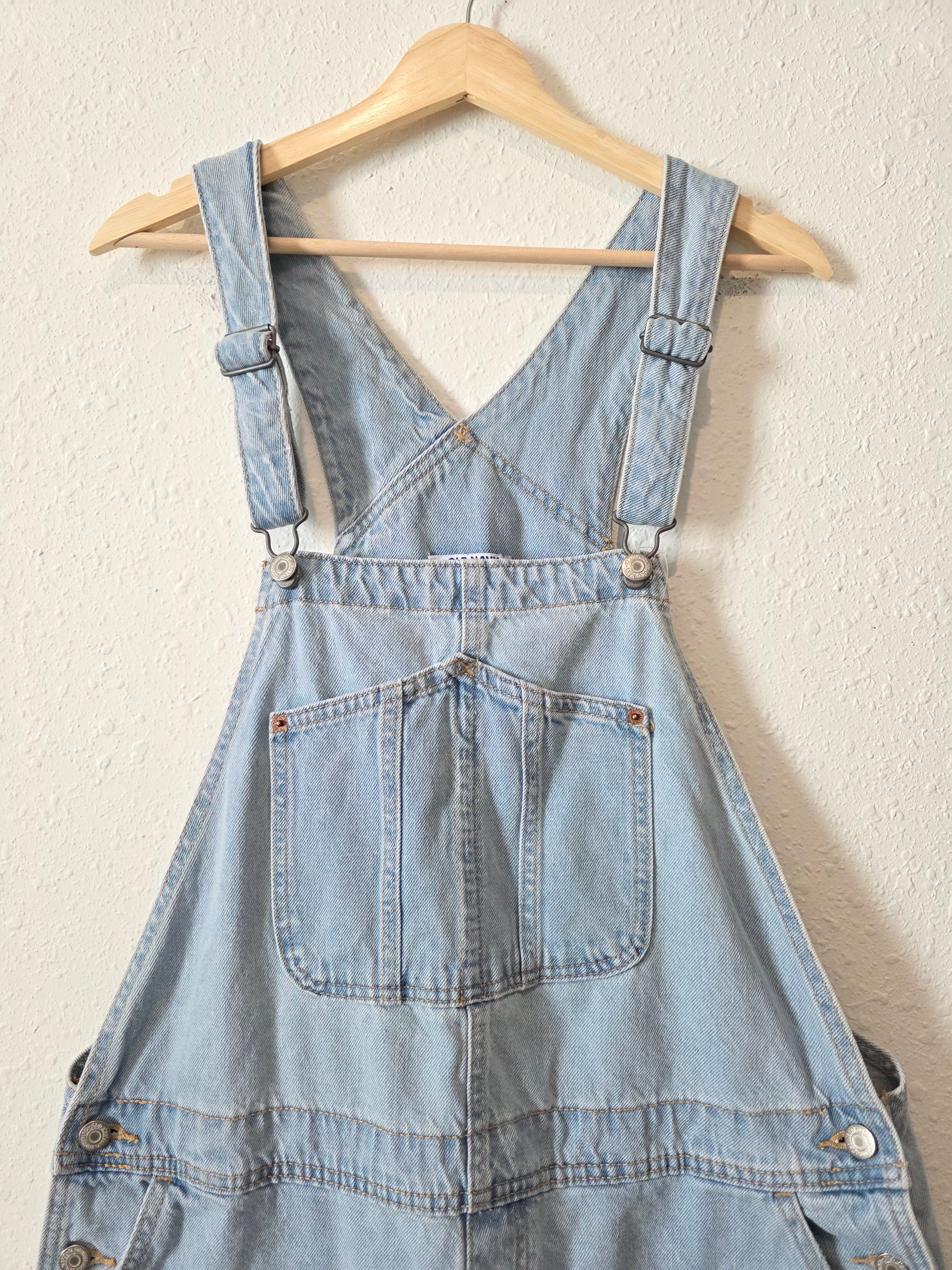 Light Wash Denim Shortalls (XL)