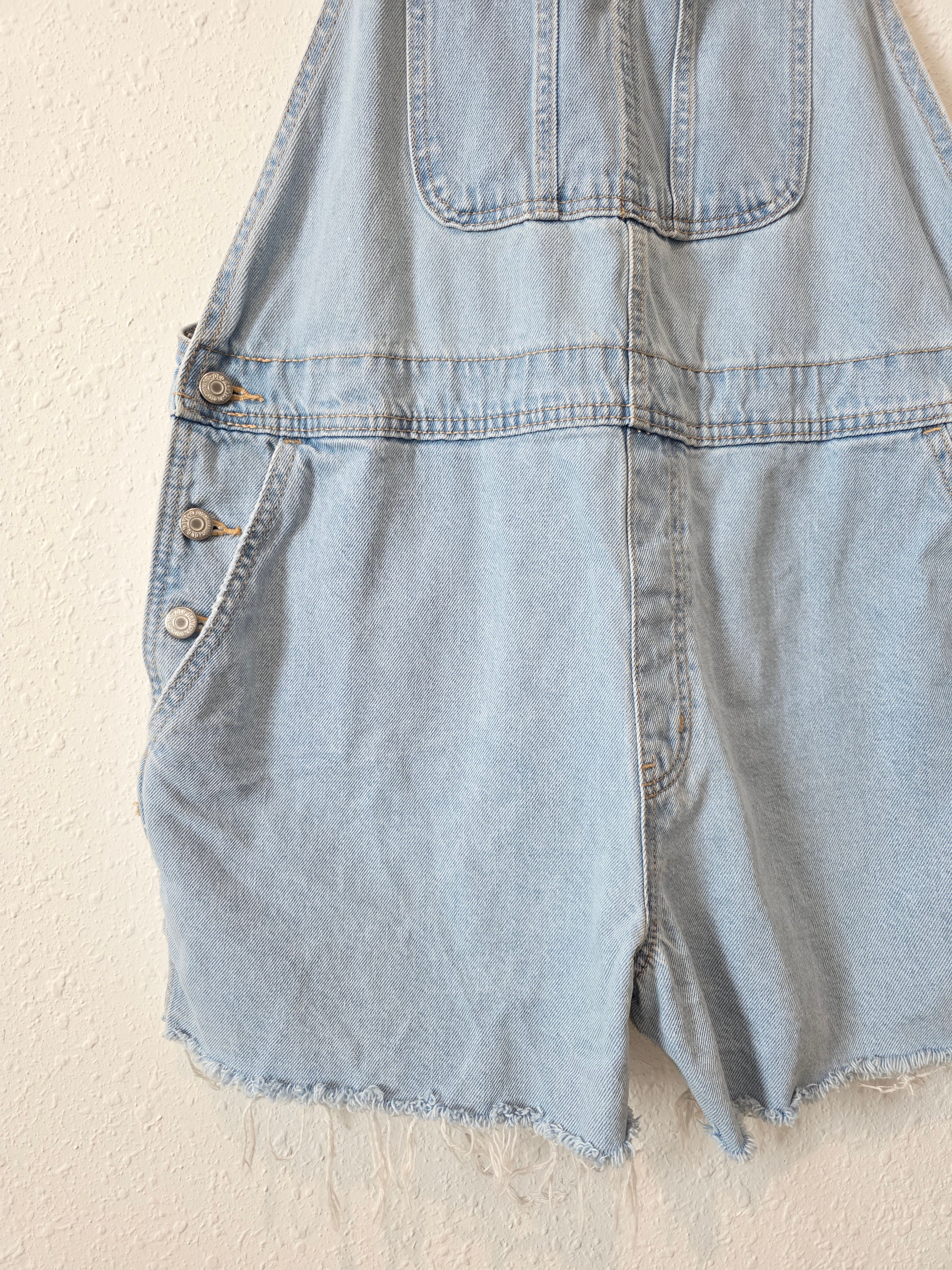 Light Wash Denim Shortalls (XL)