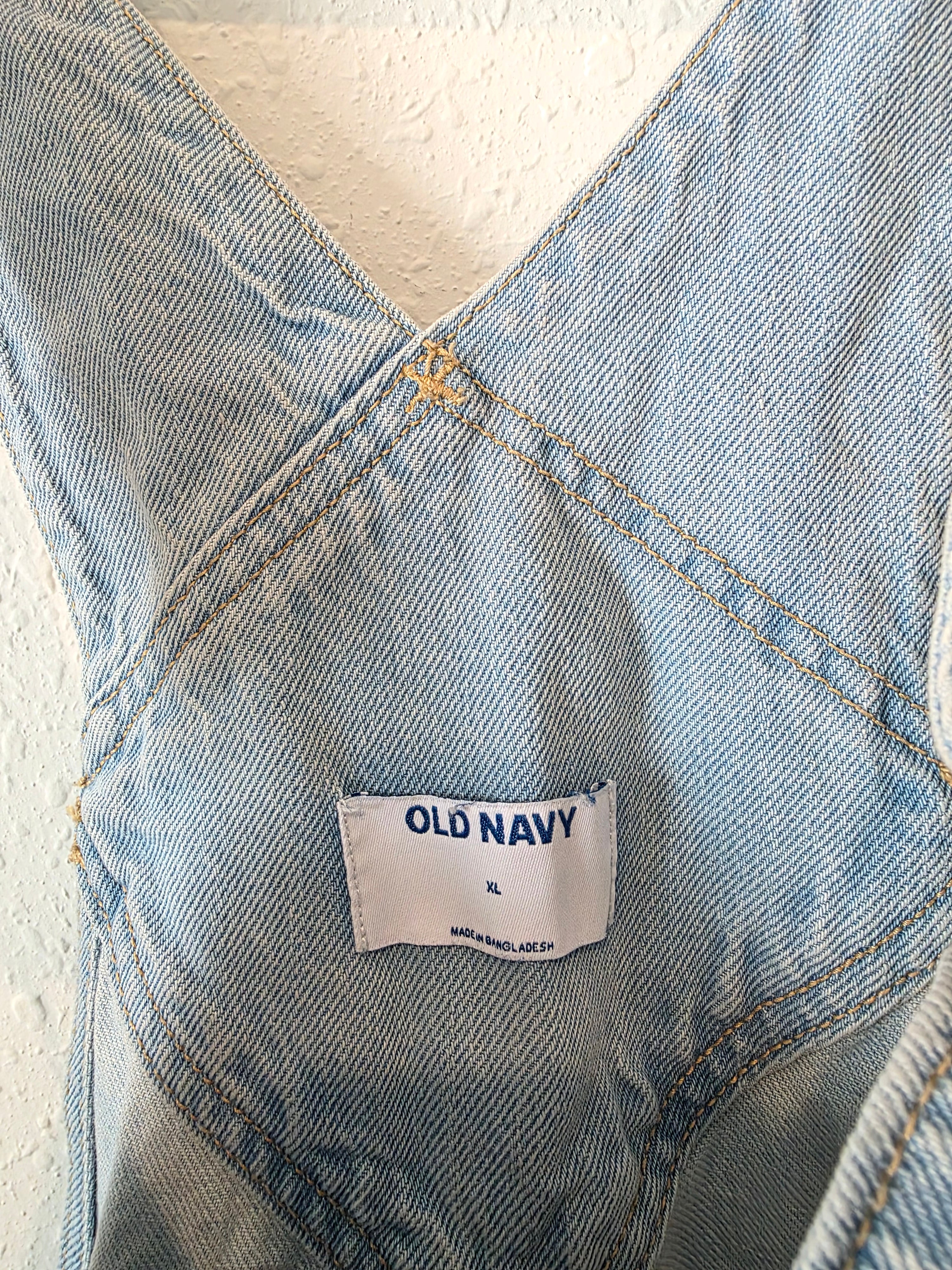 Light Wash Denim Shortalls (XL)