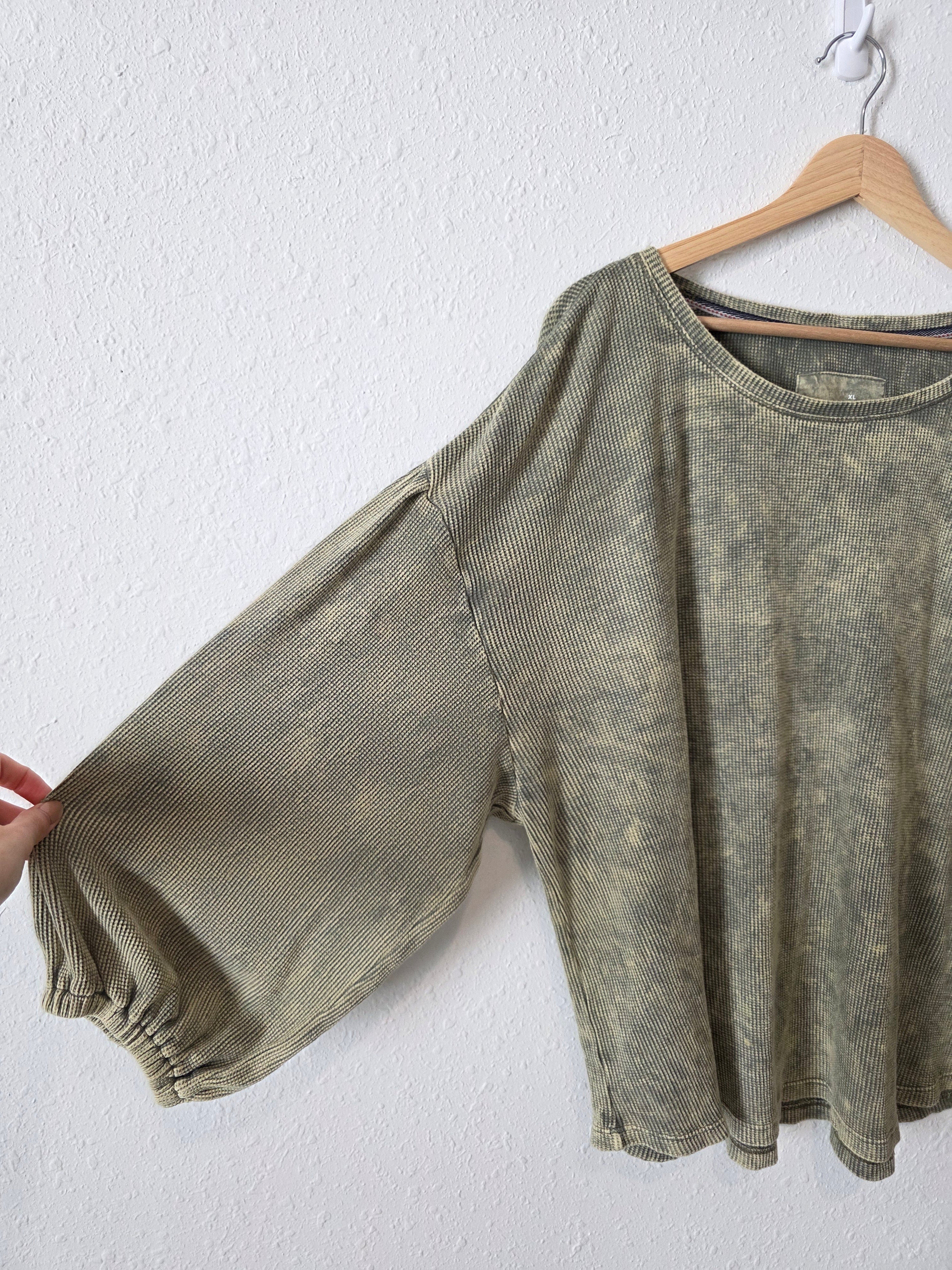 Anthropologie Puff Sleeve Thermal Top (XL)
