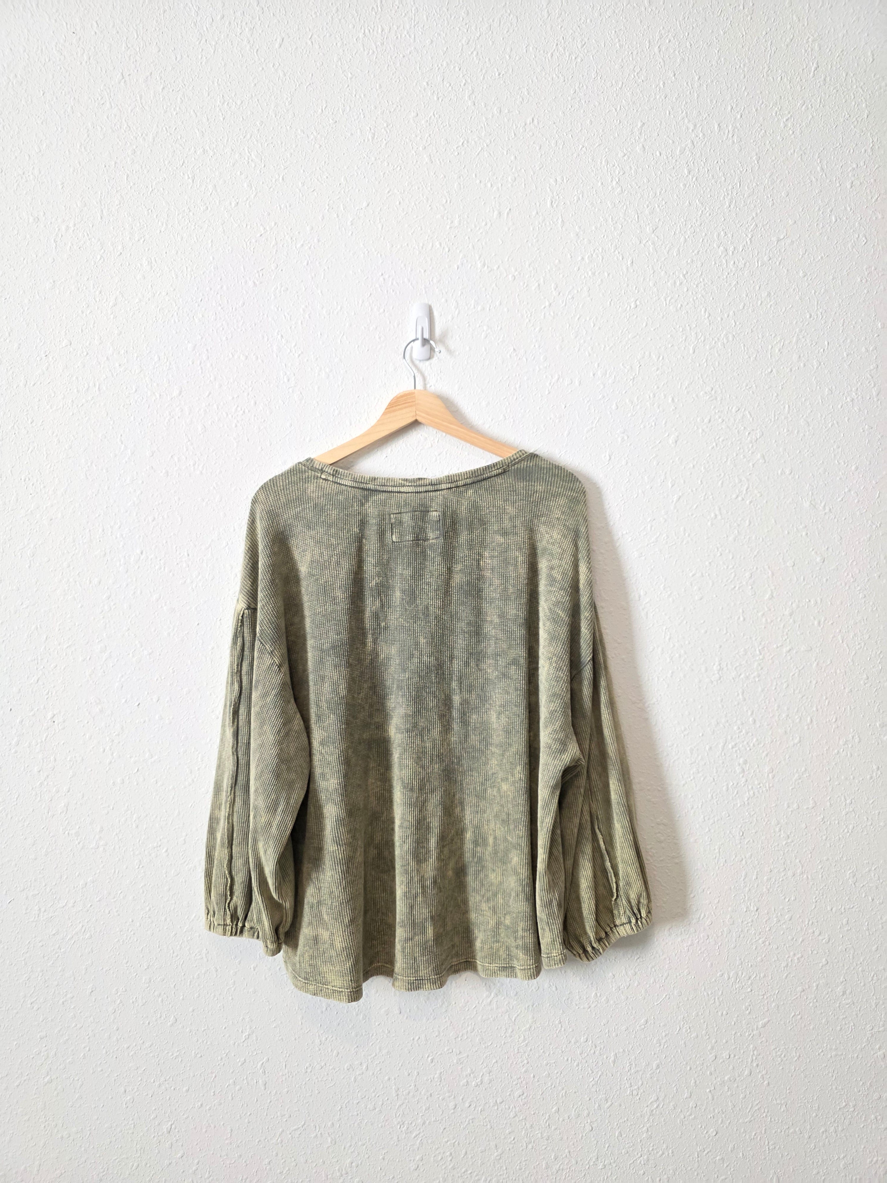 Anthropologie Puff Sleeve Thermal Top (XL)