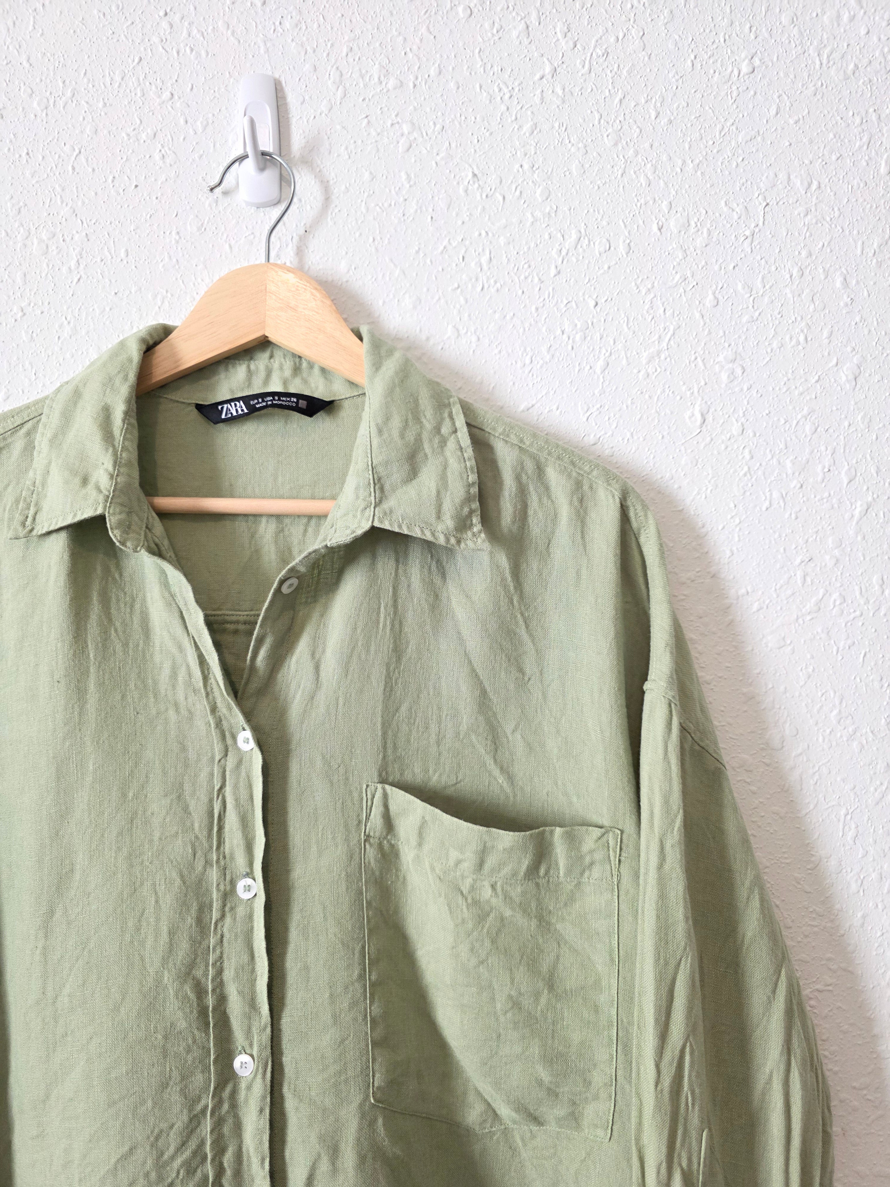 Zara Oversized Linen Button Up (S)
