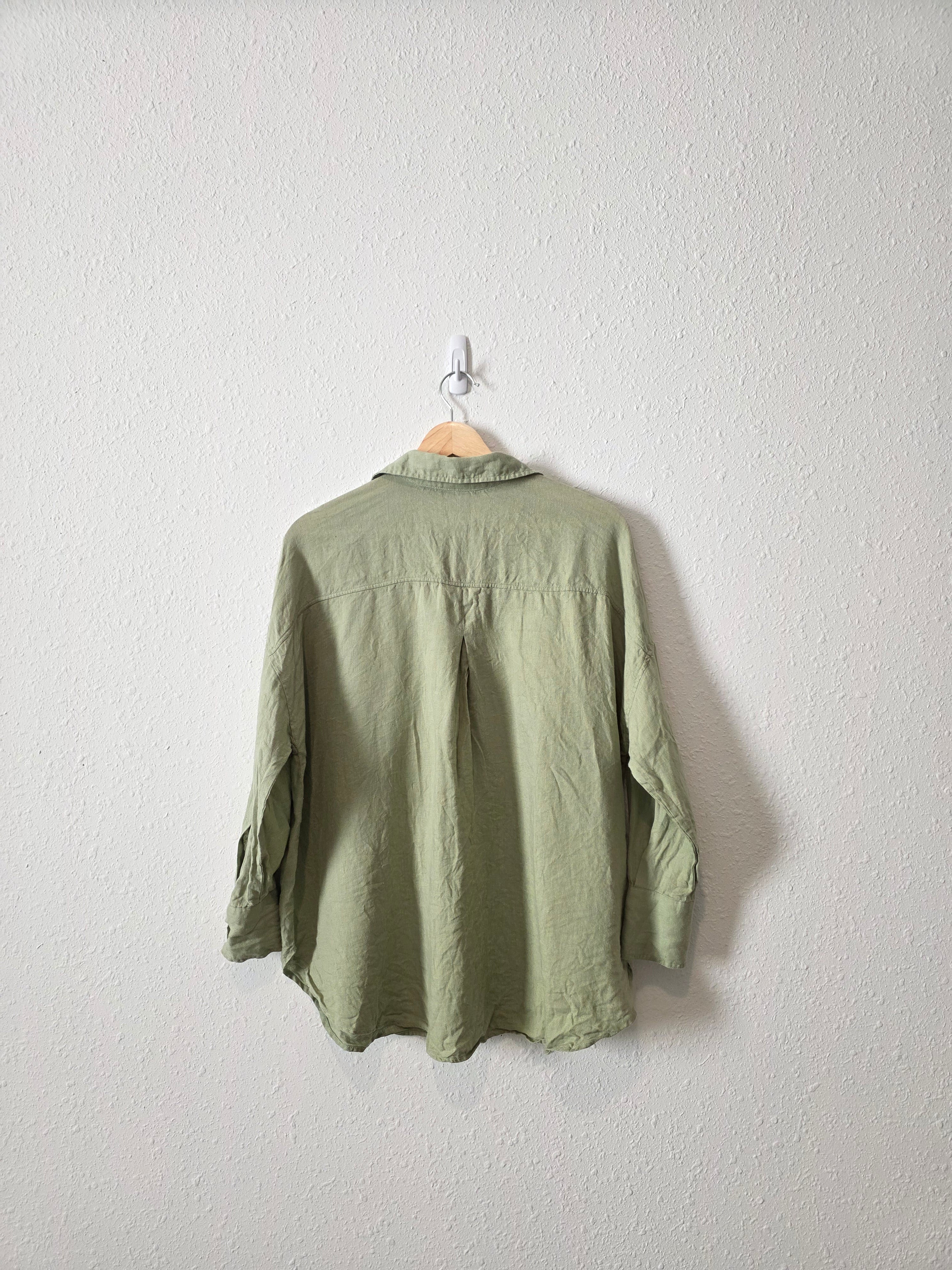 Zara Oversized Linen Button Up (S)