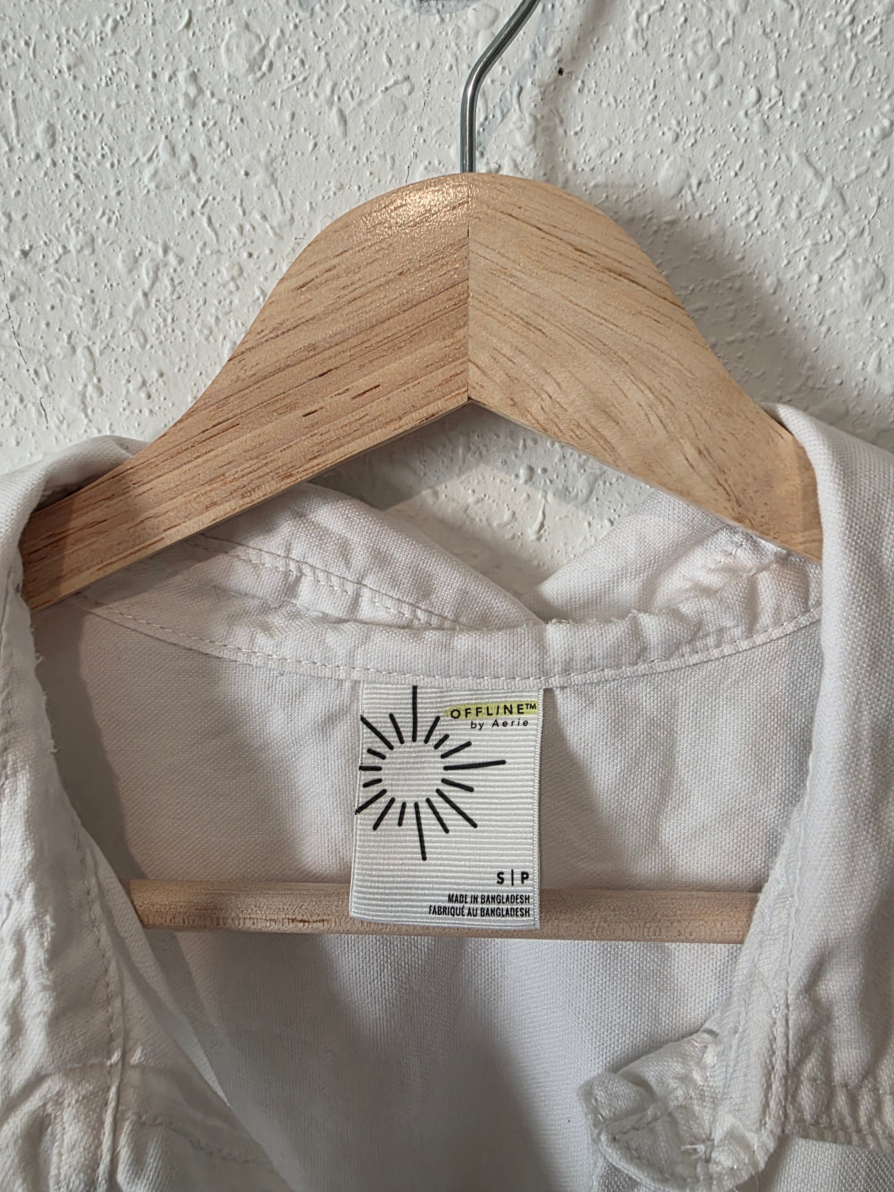 Aerie White Button Up Shirt (S)