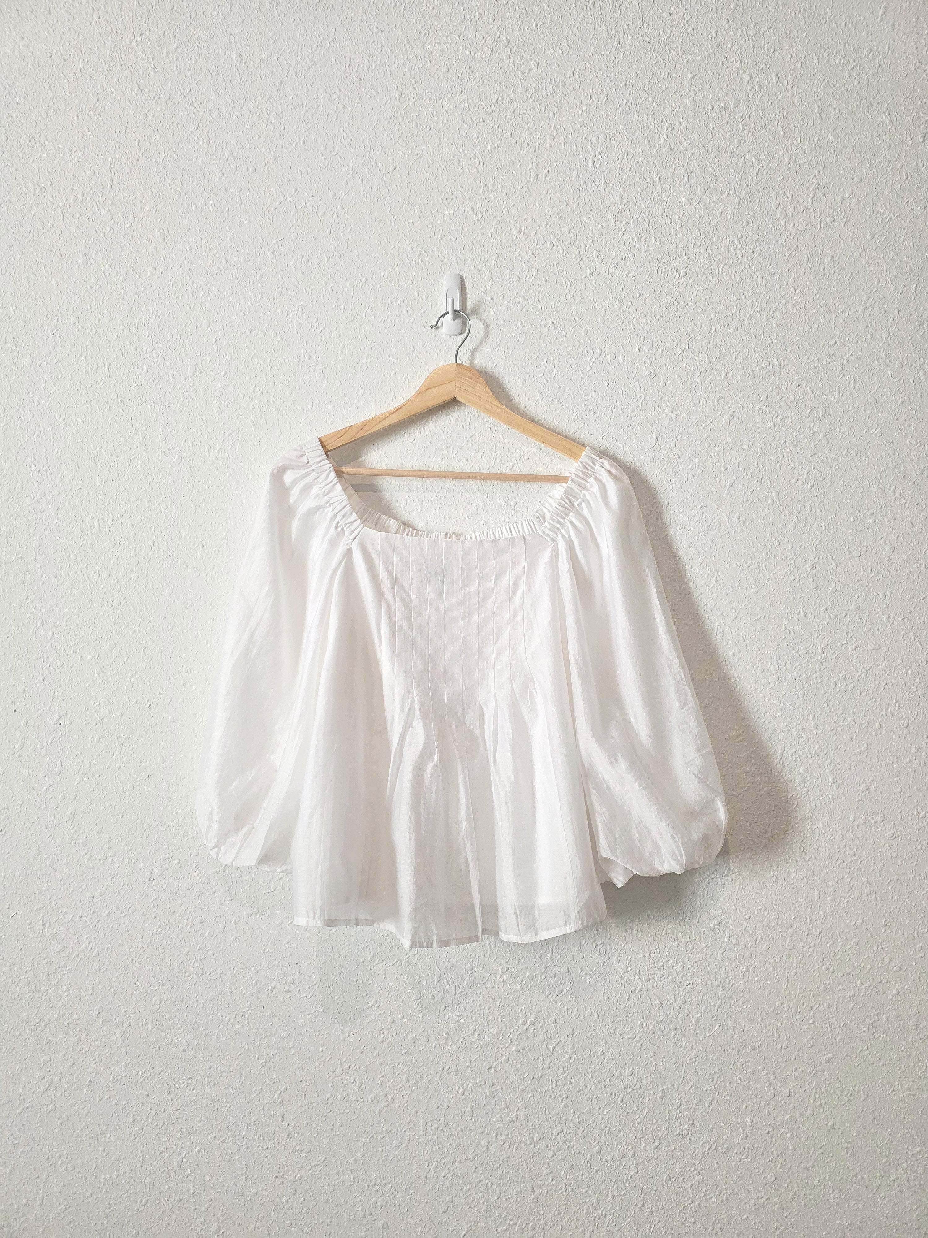 White Puff Sleeve Blouse (S)