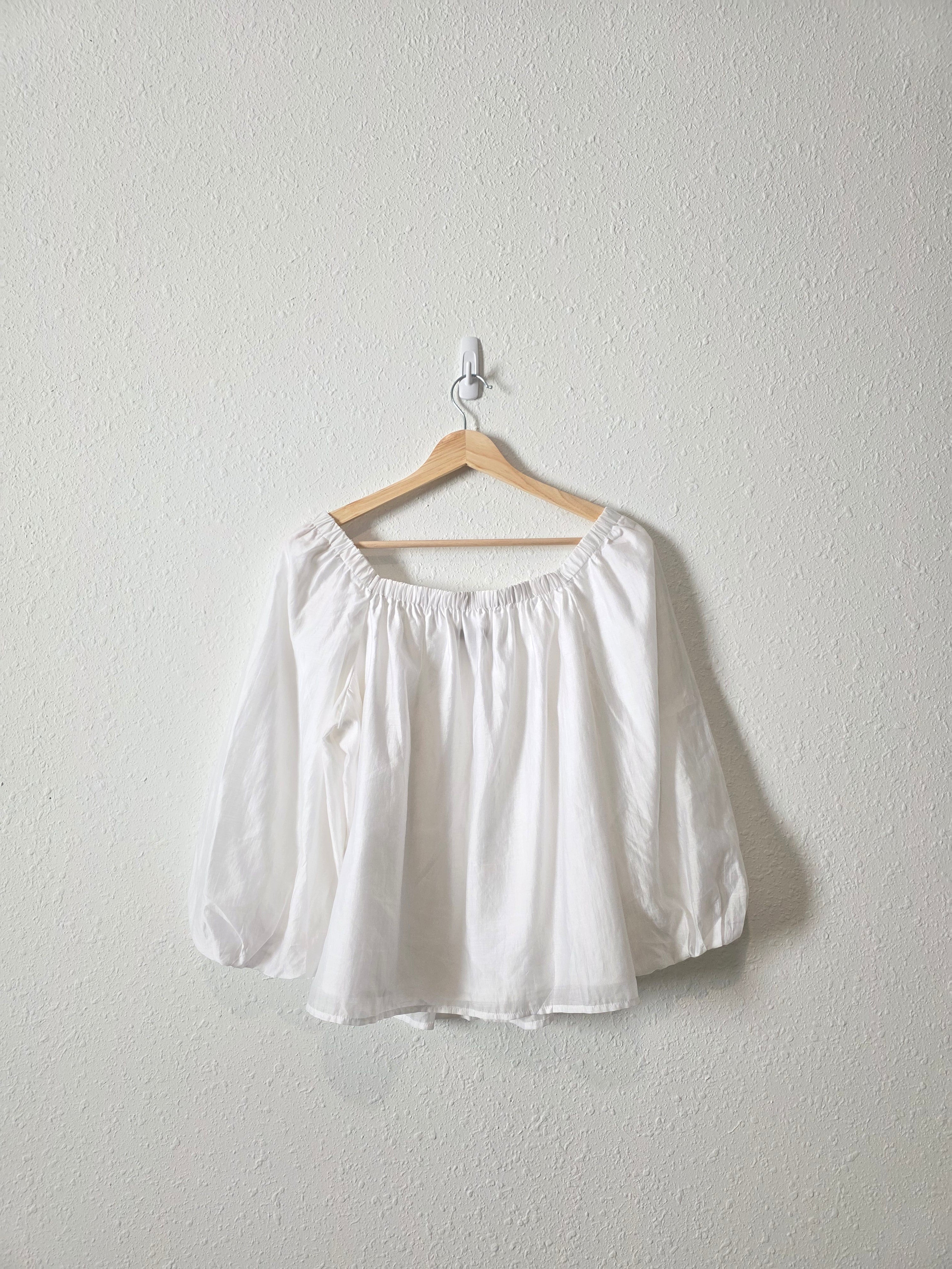 White Puff Sleeve Blouse (S)
