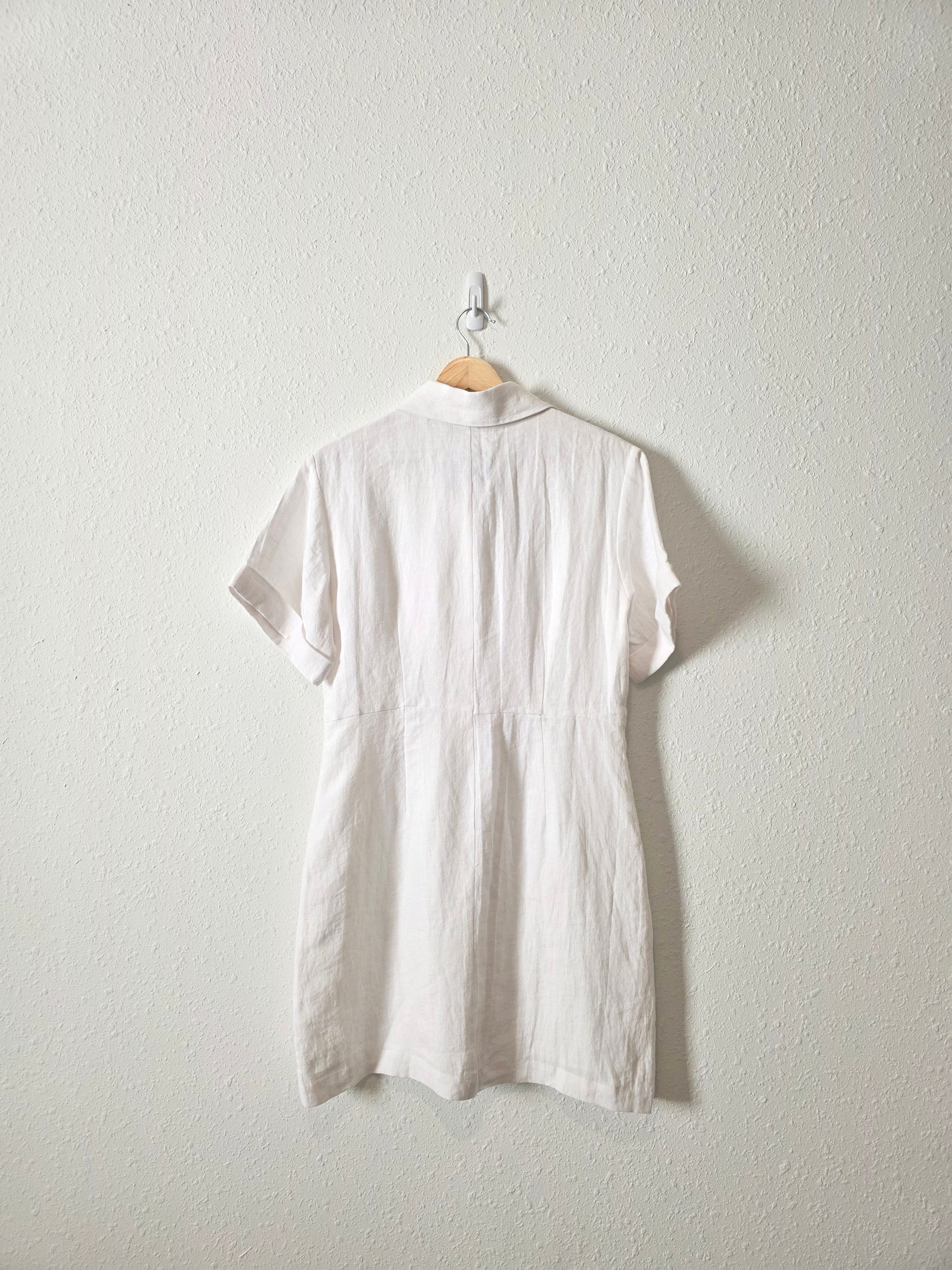 NEW White Linen Mini Dress (M)