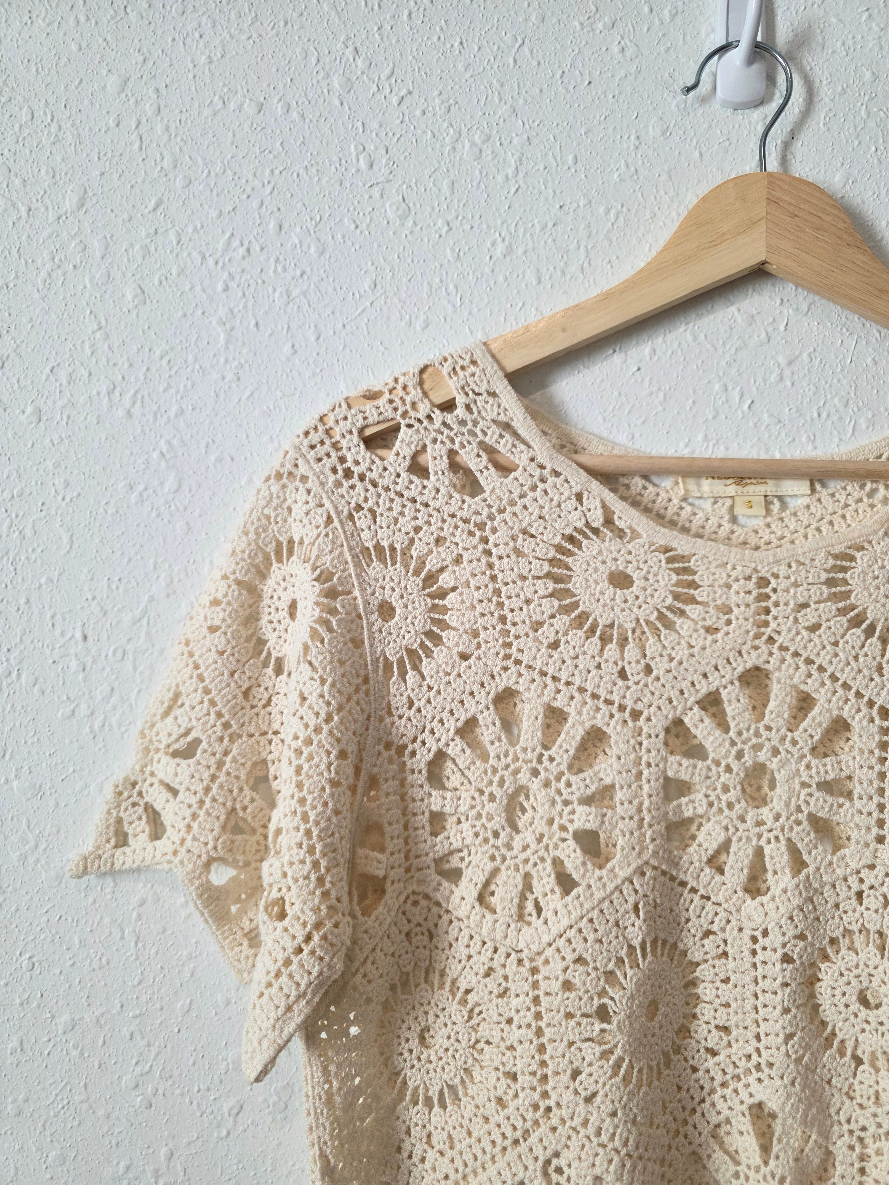 Floral Crochet Cotton Top (S)
